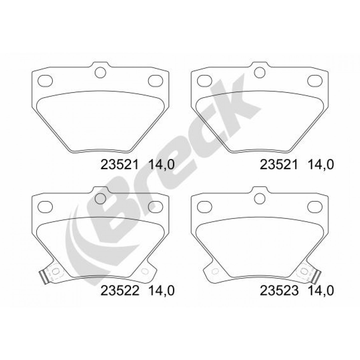Bremsbelagsatz, Scheibenbremse BRECK 23521 00 704 10