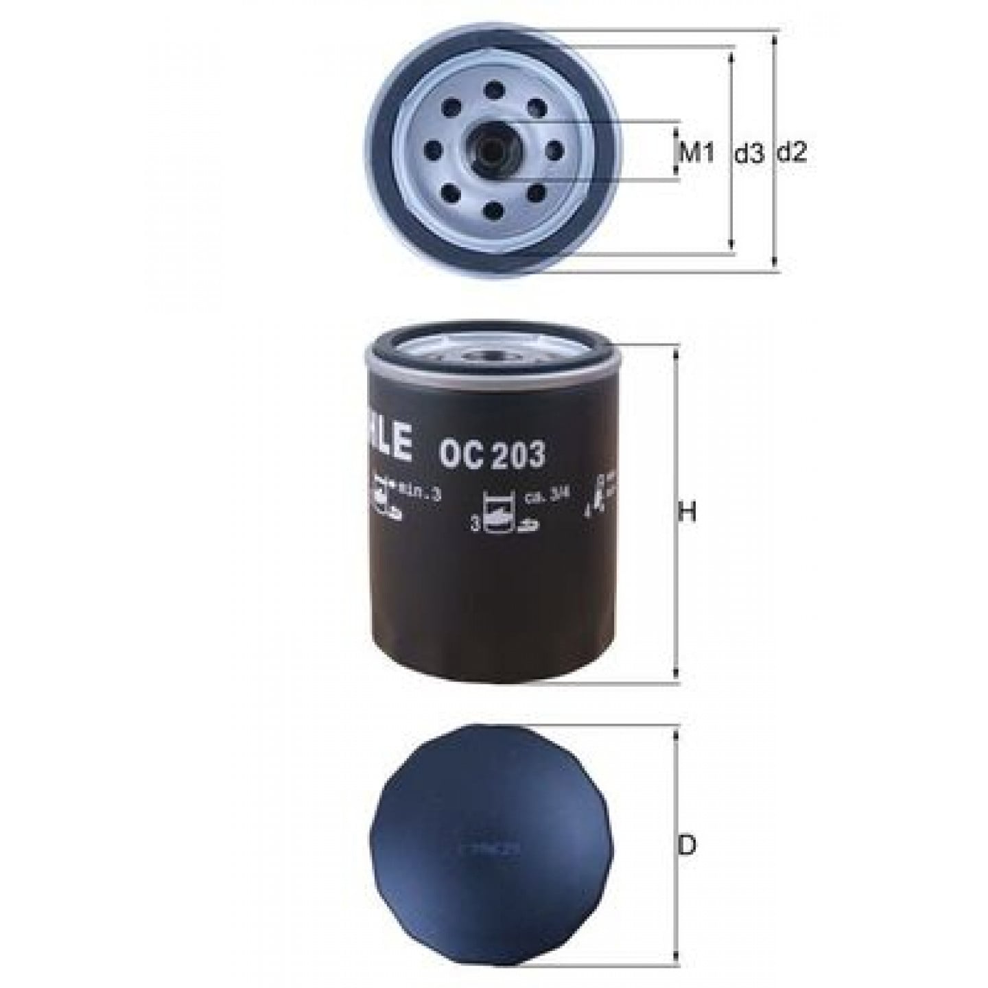 Oliefilter MAHLE ORIGINAL OC 203