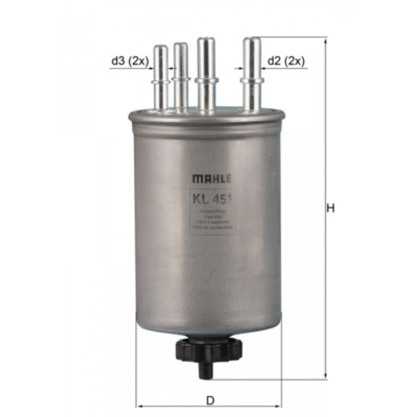 Filtro combustible MAHLE ORIGINAL KL 451