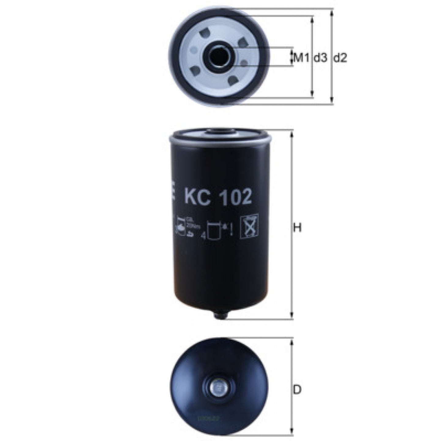 Palivový filtr MAHLE ORIGINAL KC 102