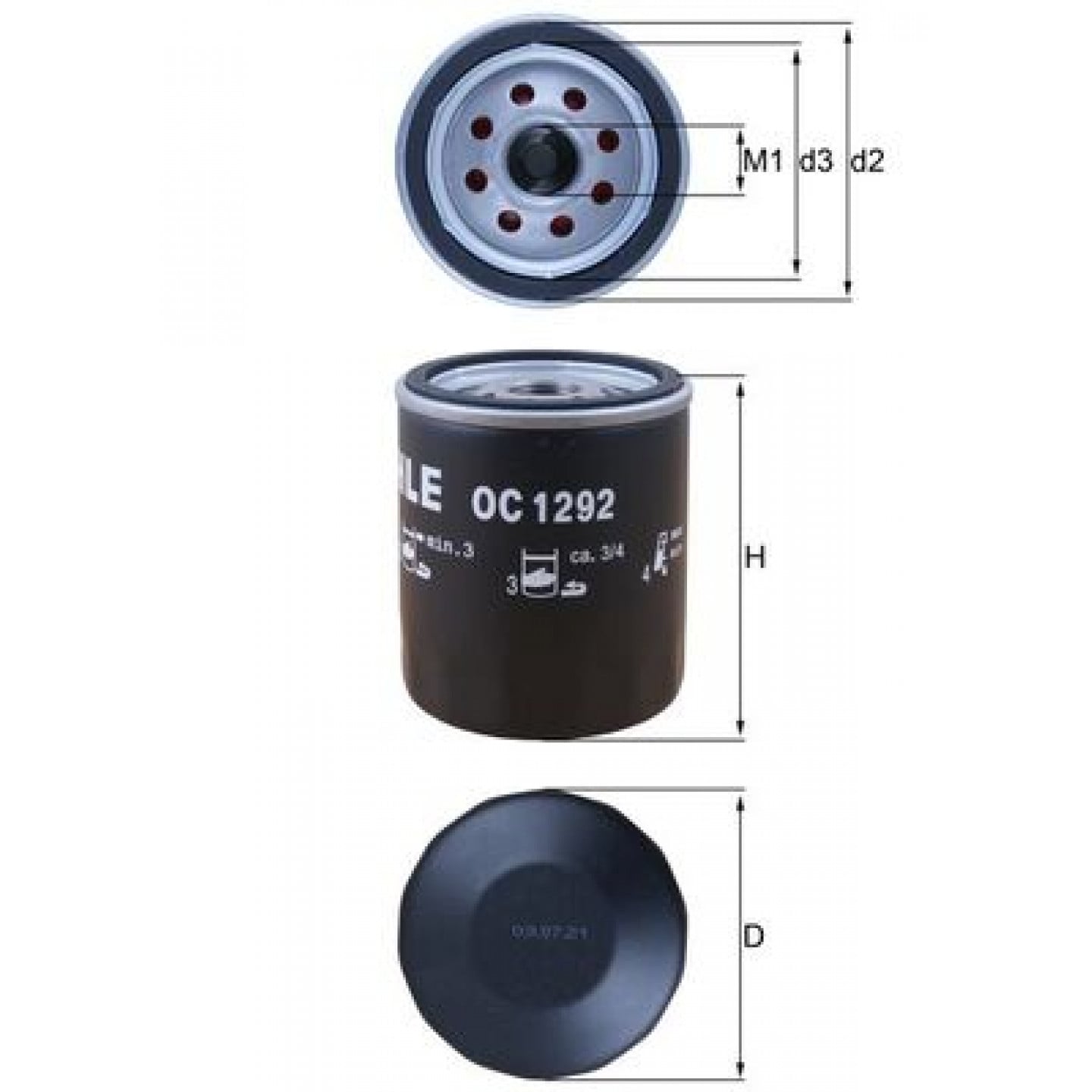 Oliefilter MAHLE ORIGINAL OC 1292