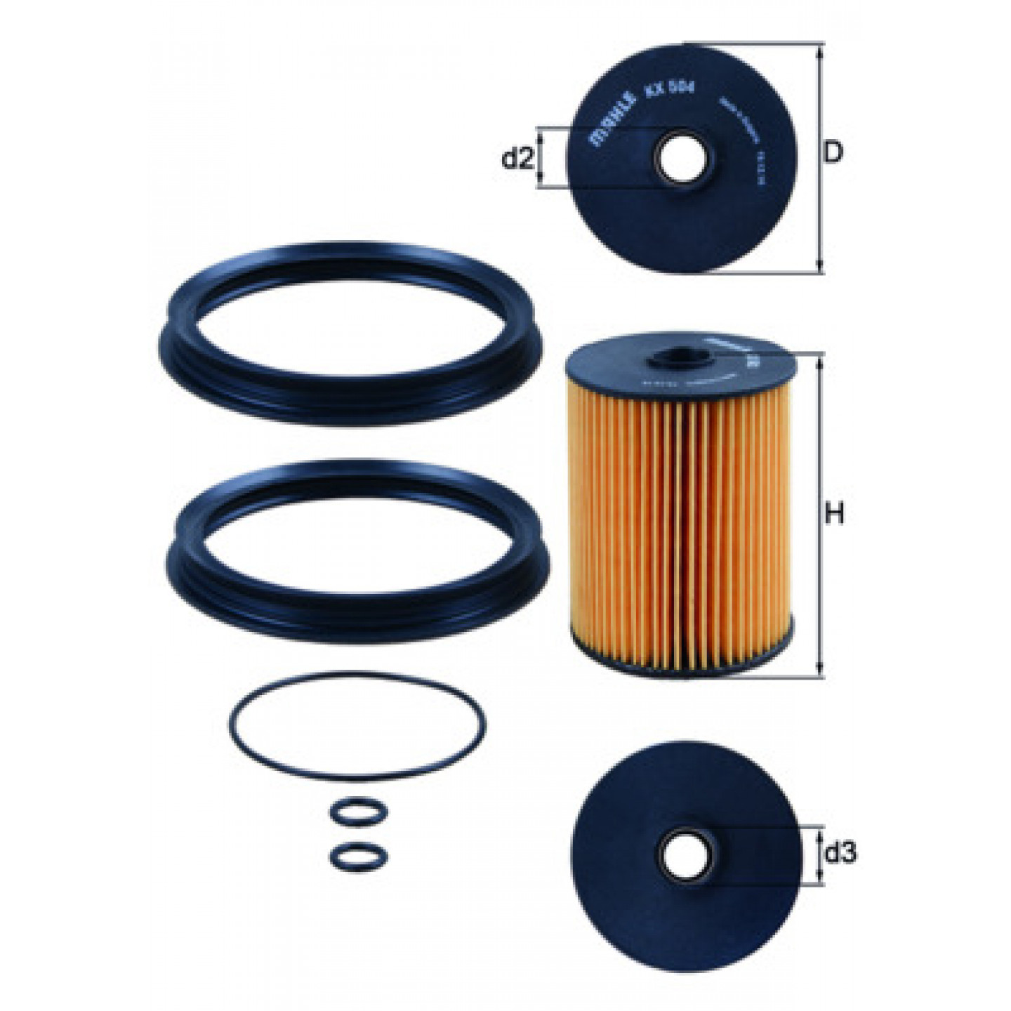Palivový filtr MAHLE ORIGINAL KX 504D
