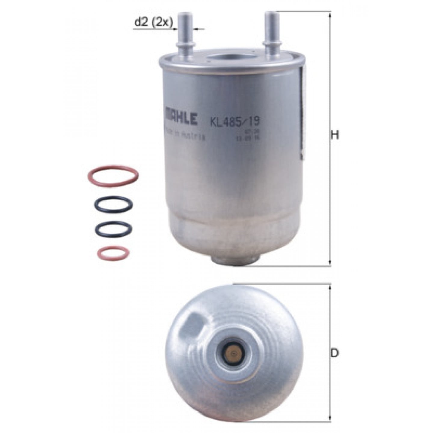 Filtro combustible MAHLE ORIGINAL KL 485/19D
