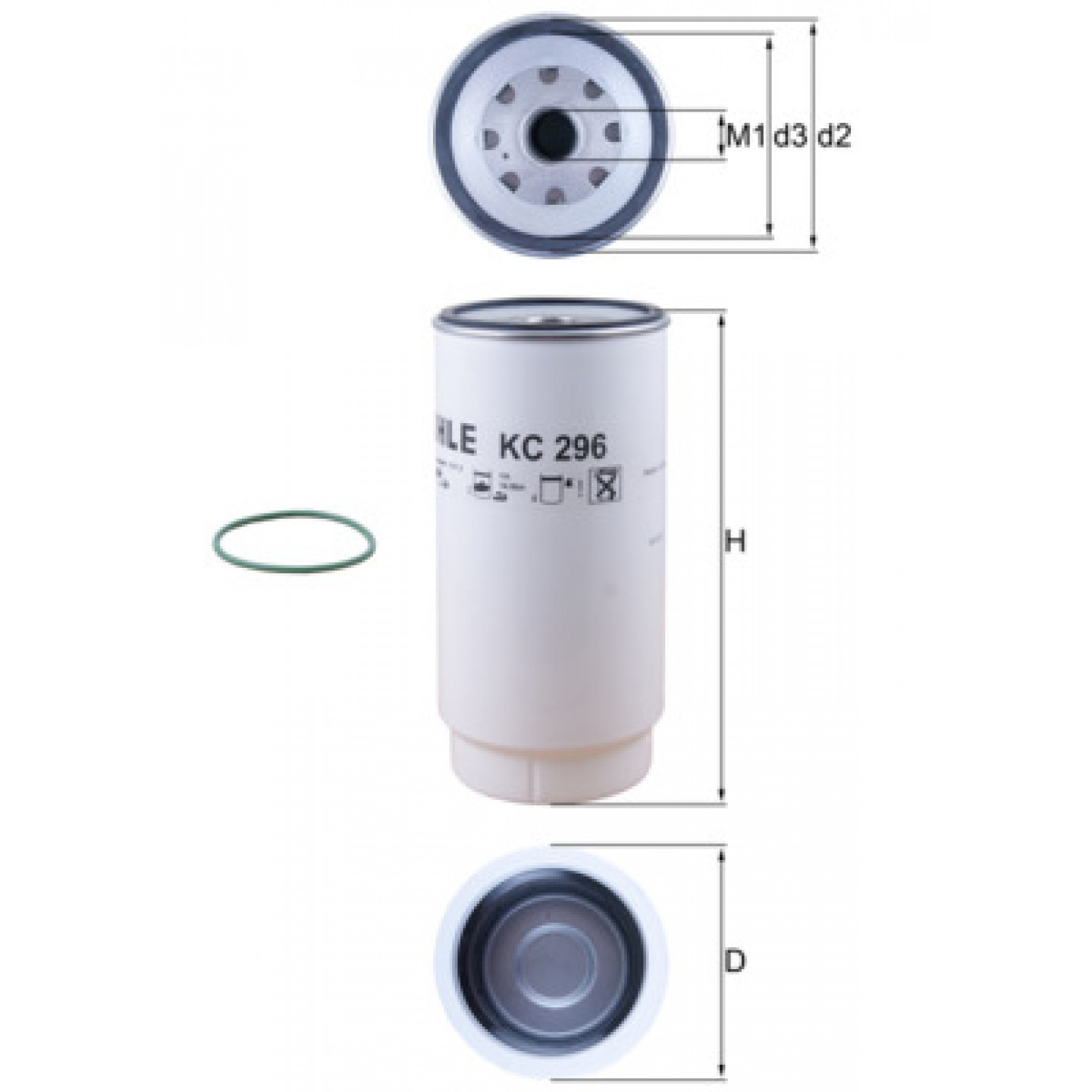 Brændstof-filter MAHLE ORIGINAL KC 296D