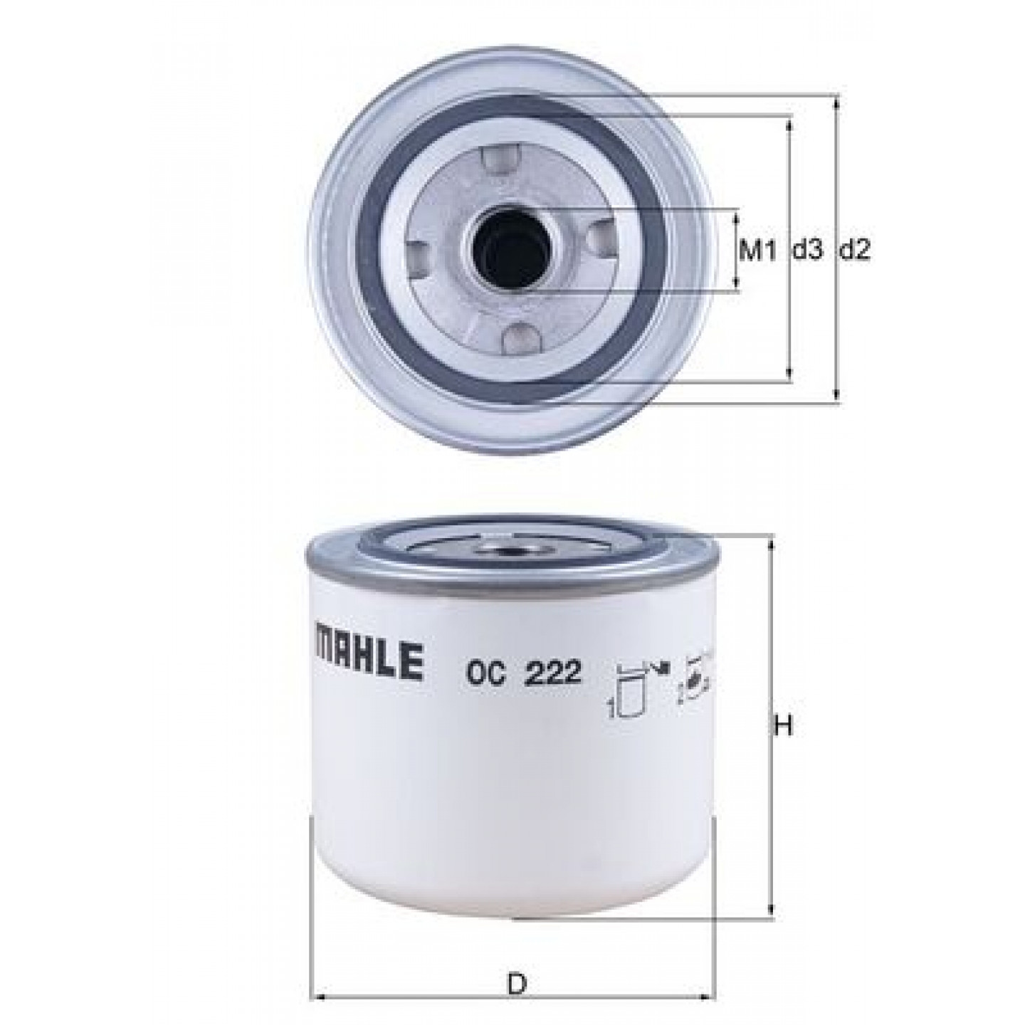 فلتر الزيت MAHLE ORIGINAL OC 222