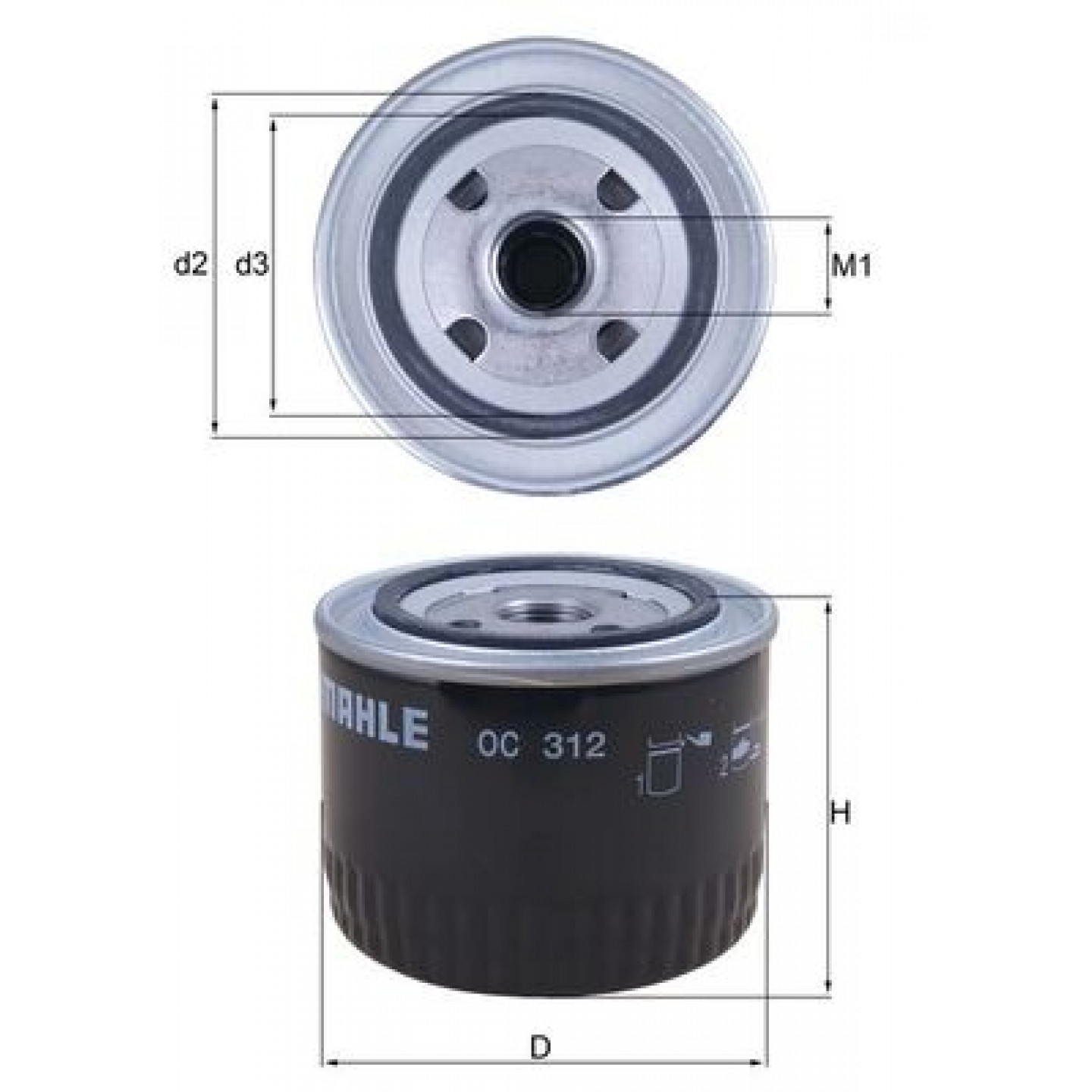 Oliefilter MAHLE ORIGINAL OC 312