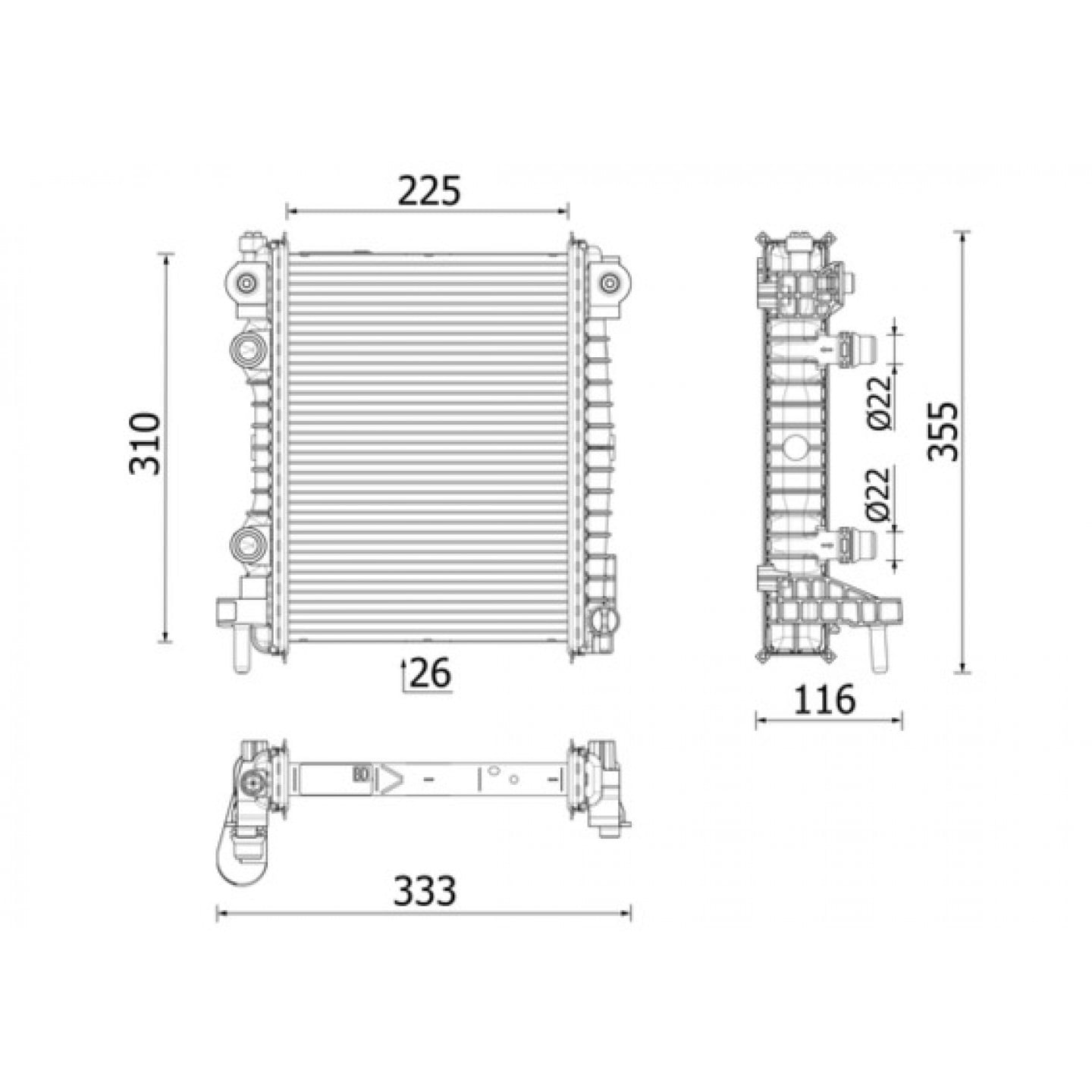 Radiateur MAHLE ORIGINAL CR 2707 000P