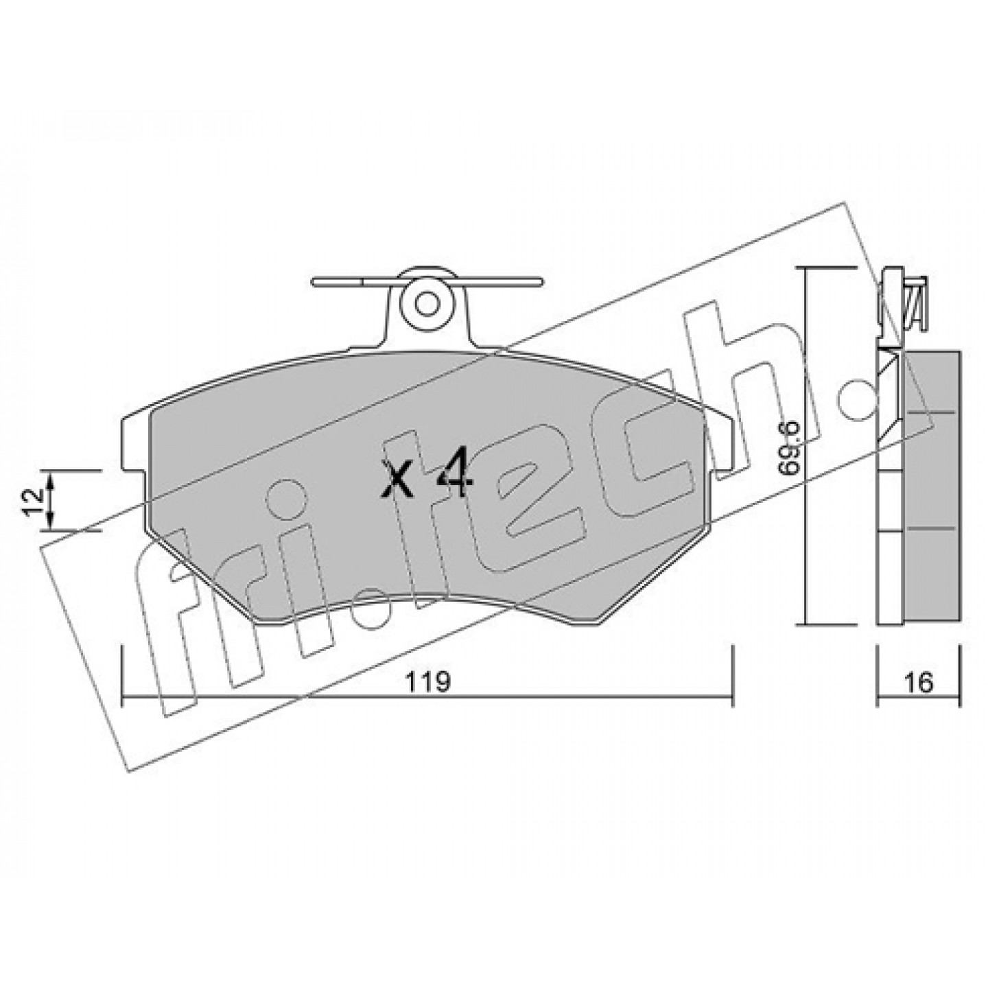 Bremsbelagsatz, Scheibenbremse fri.tech. 052.0