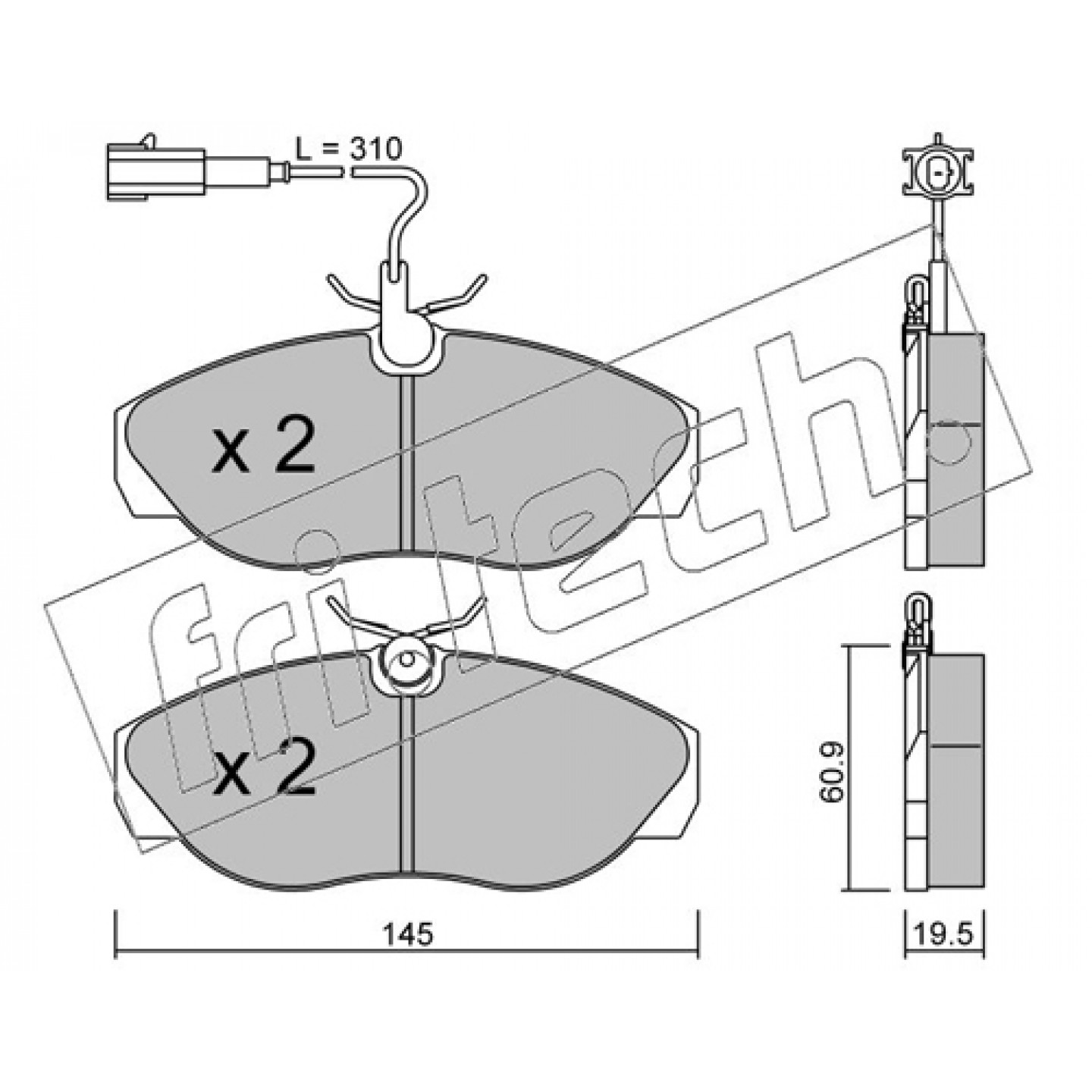 Kit de plaquettes de frein, frein à disque fri.tech. 157.1