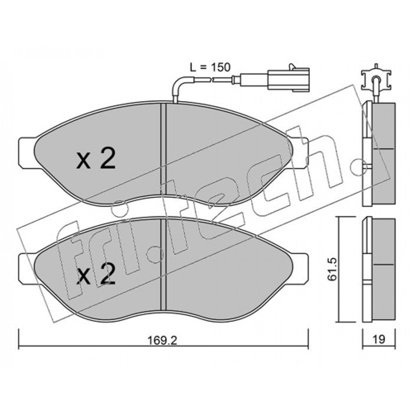 Kit de plaquettes de frein, frein à disque fri.tech. 724.1
