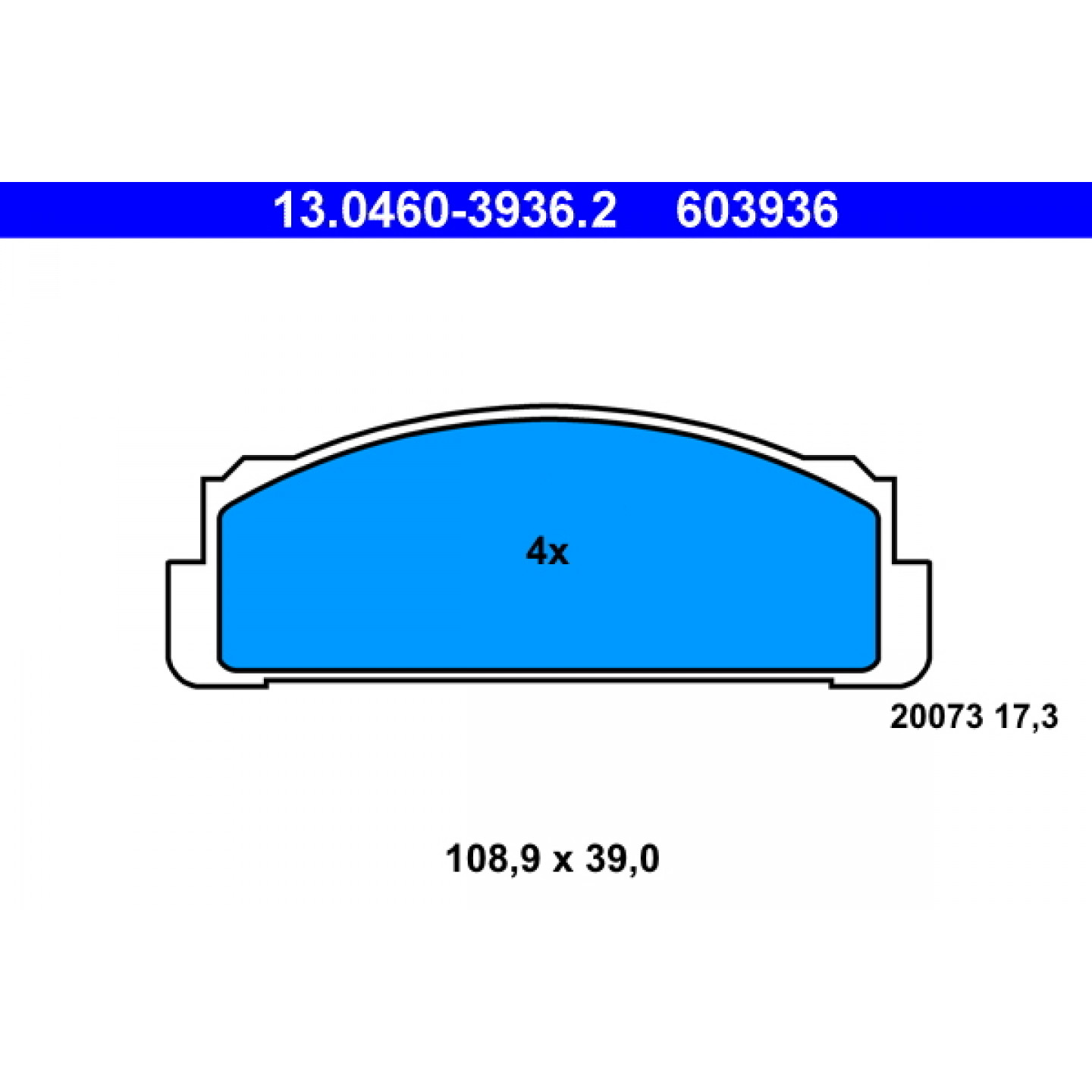Bremsbelagsatz, Scheibenbremse ATE 13.0460-3936.2