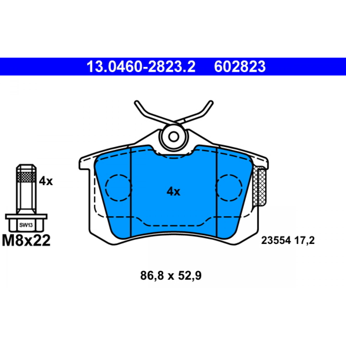 Kit Freno ATE 602823, Completo, Nuovo, Equivalente All'originale