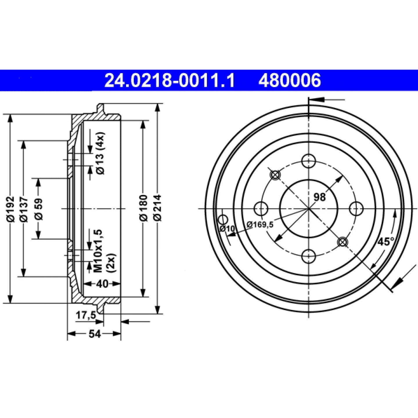 Bremstrommel ATE 24.0218-0011.1