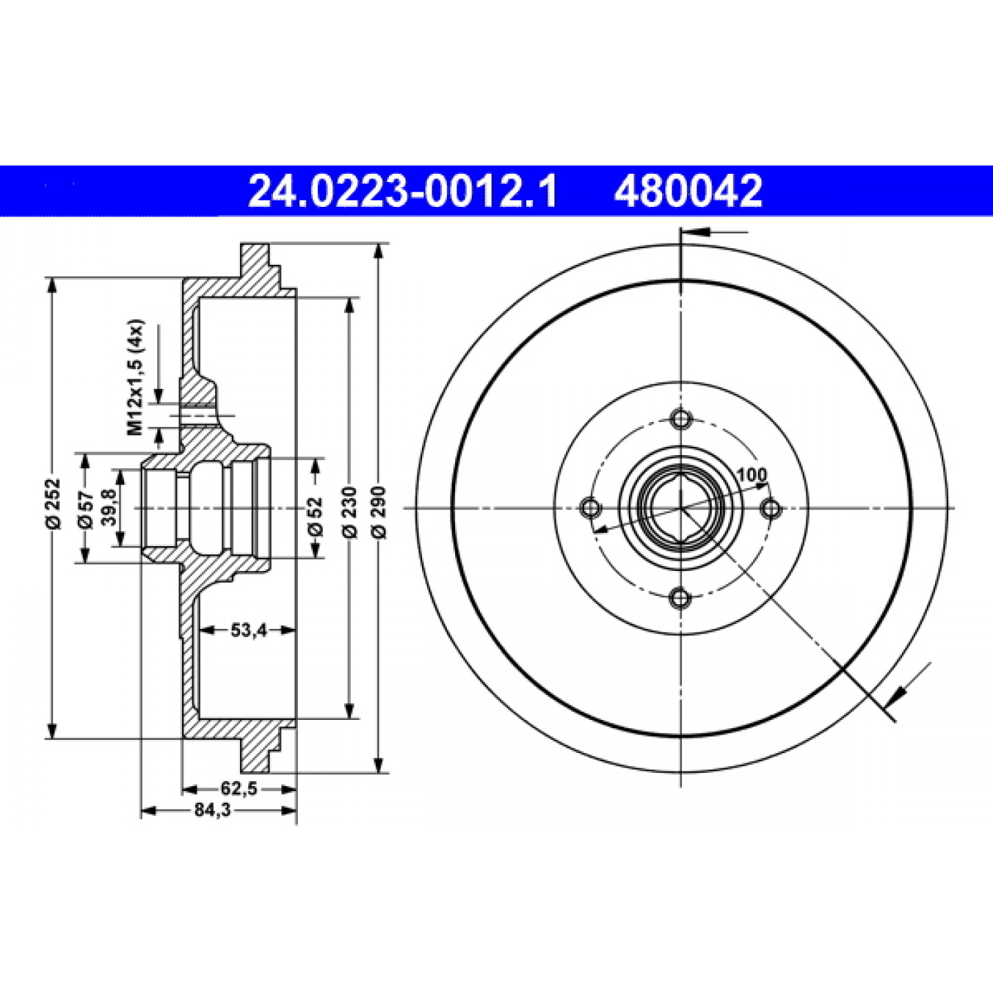 Bremstrommel ATE 24.0223-0012.1