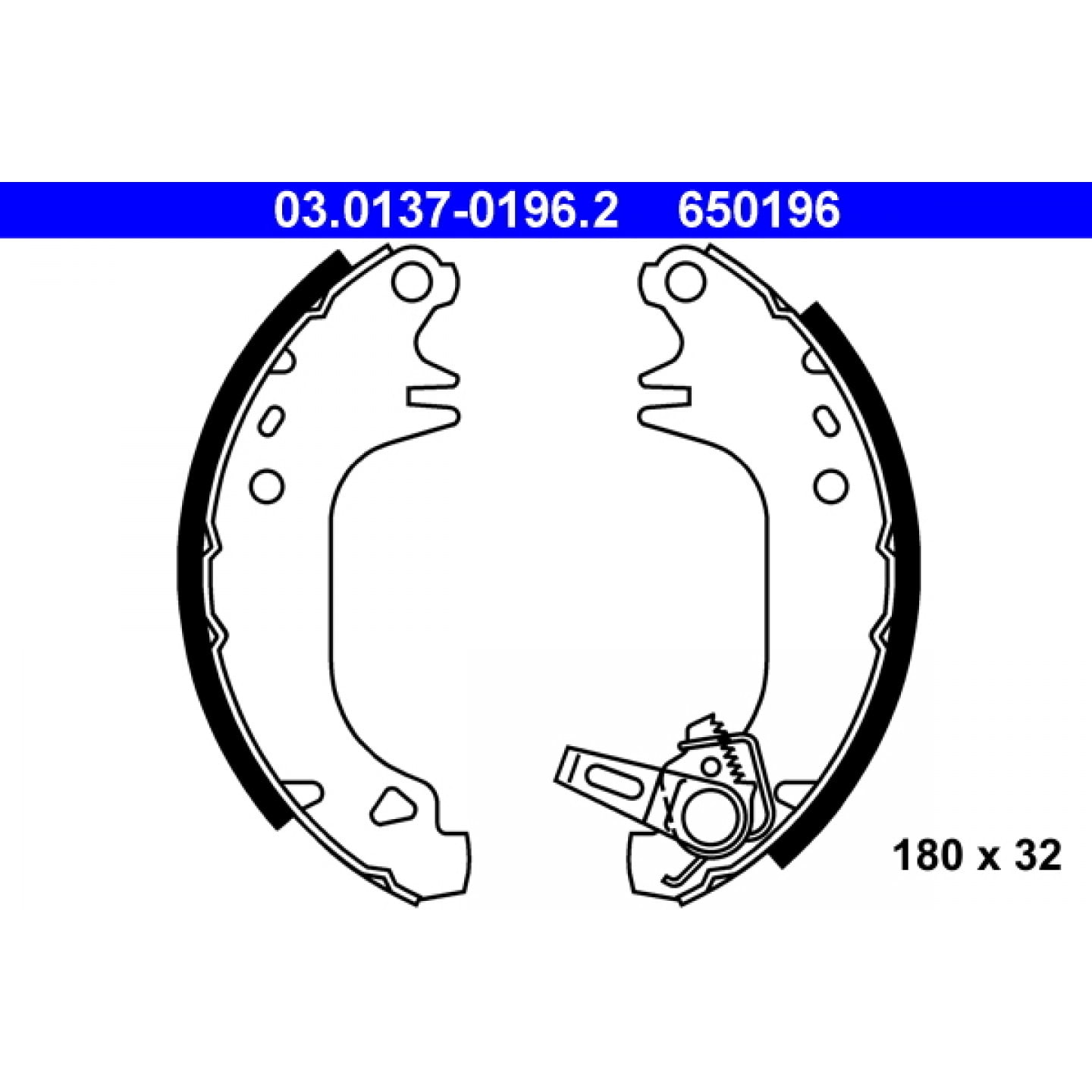 Bremsbackensatz ATE 03.0137-0196.2