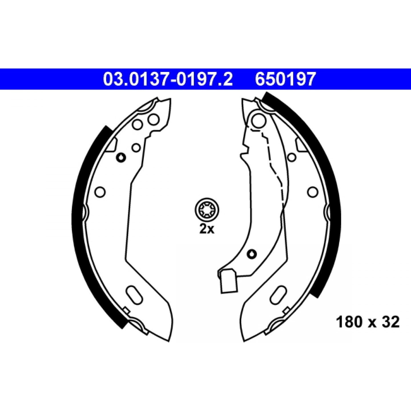 Bremsbackensatz ATE 03.0137-0197.2
