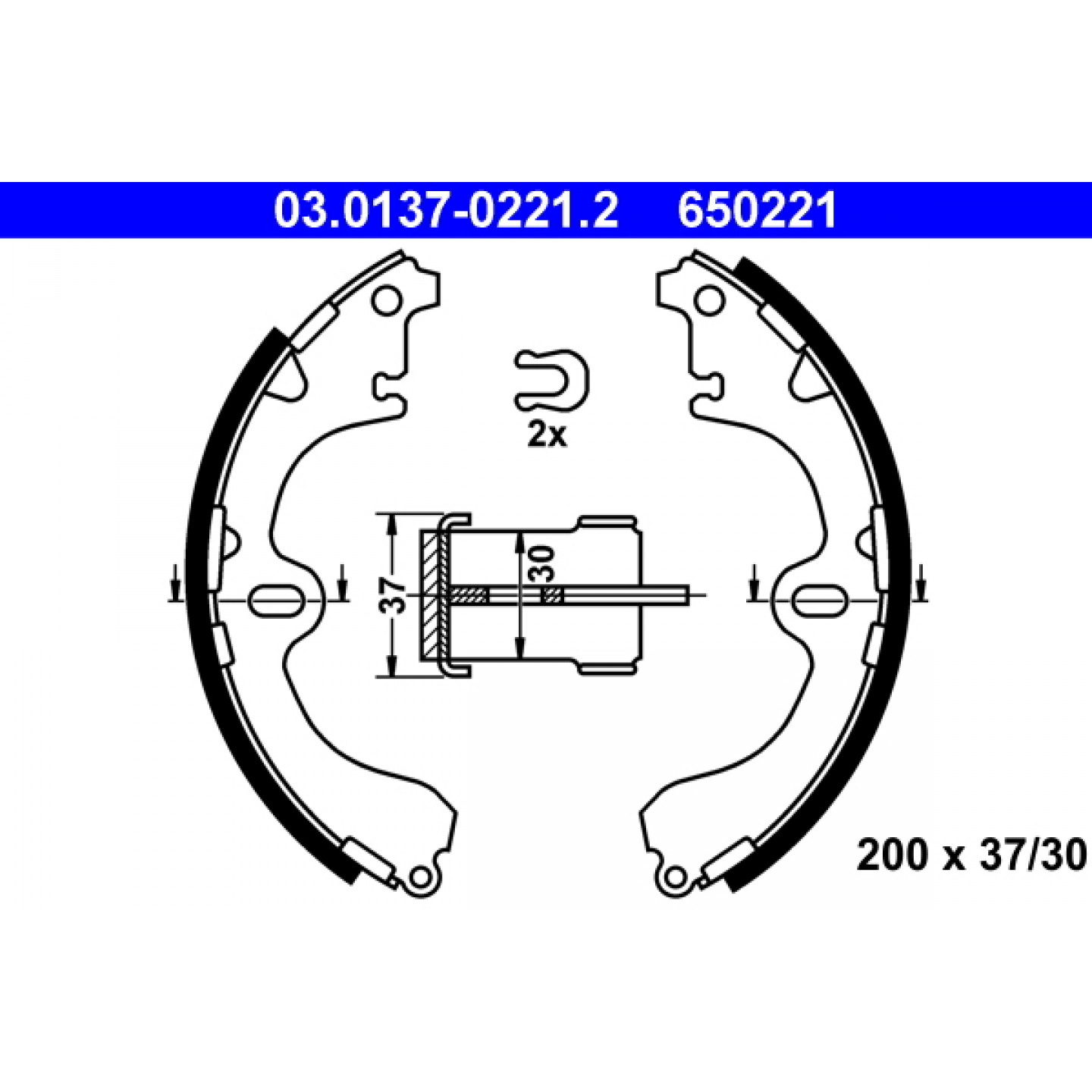 Bremsbackensatz ATE 03.0137-0221.2