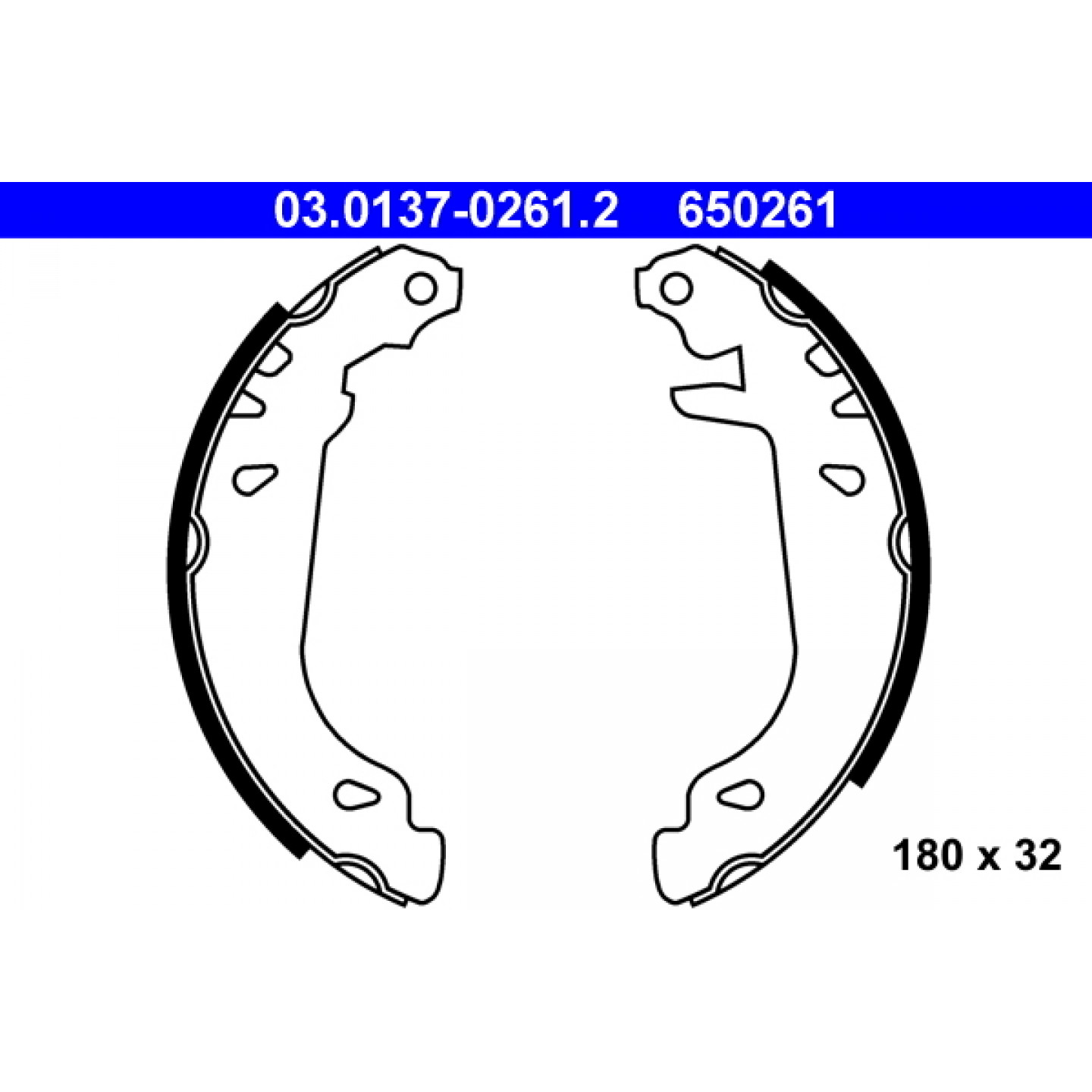 Bremsbackensatz ATE 03.0137-0261.2