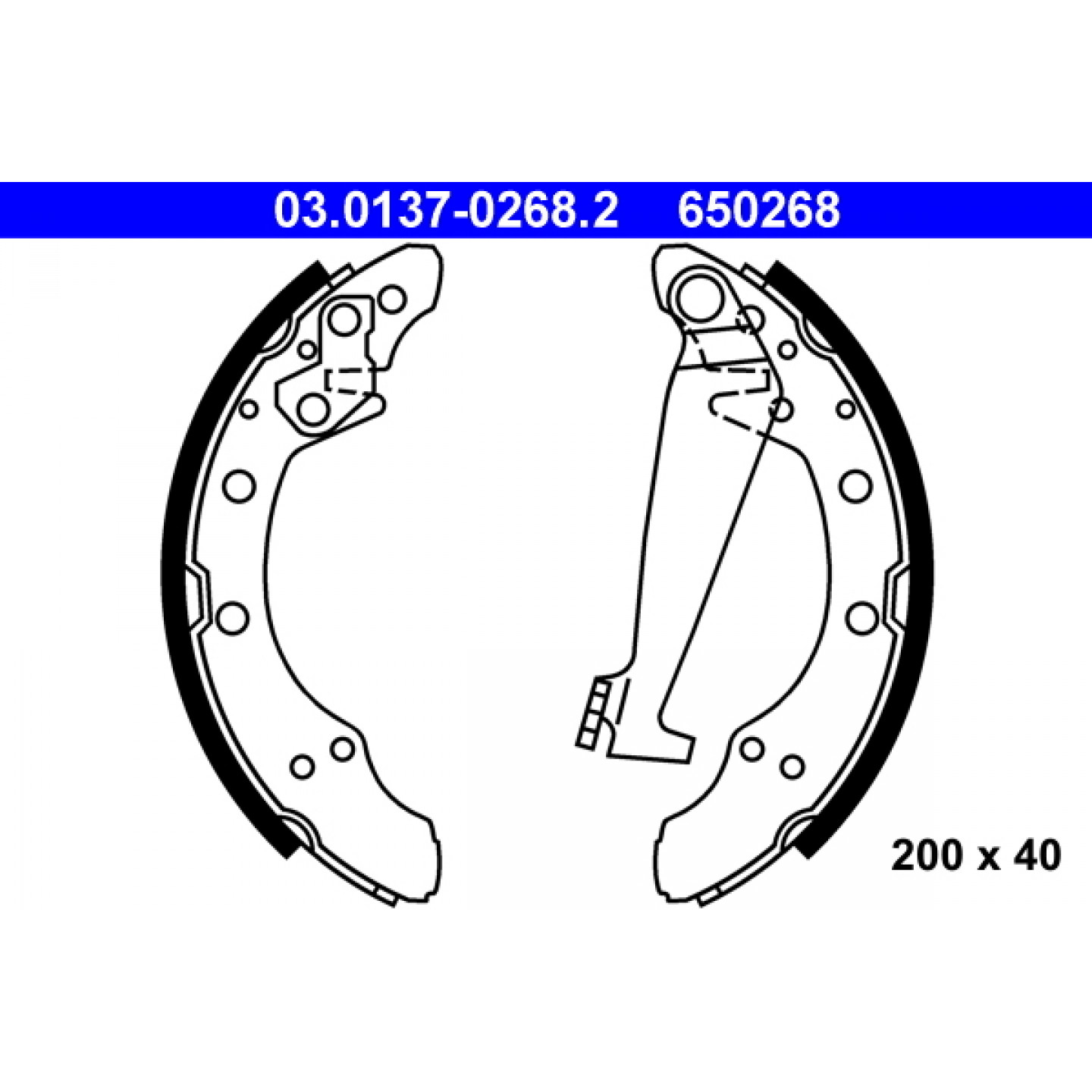 Bremsbackensatz ATE 03.0137-0268.2