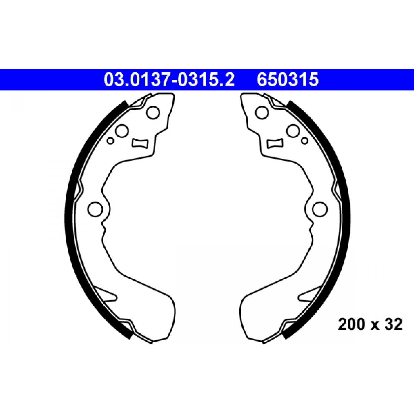 Bremsbackensatz ATE 03.0137-0315.2
