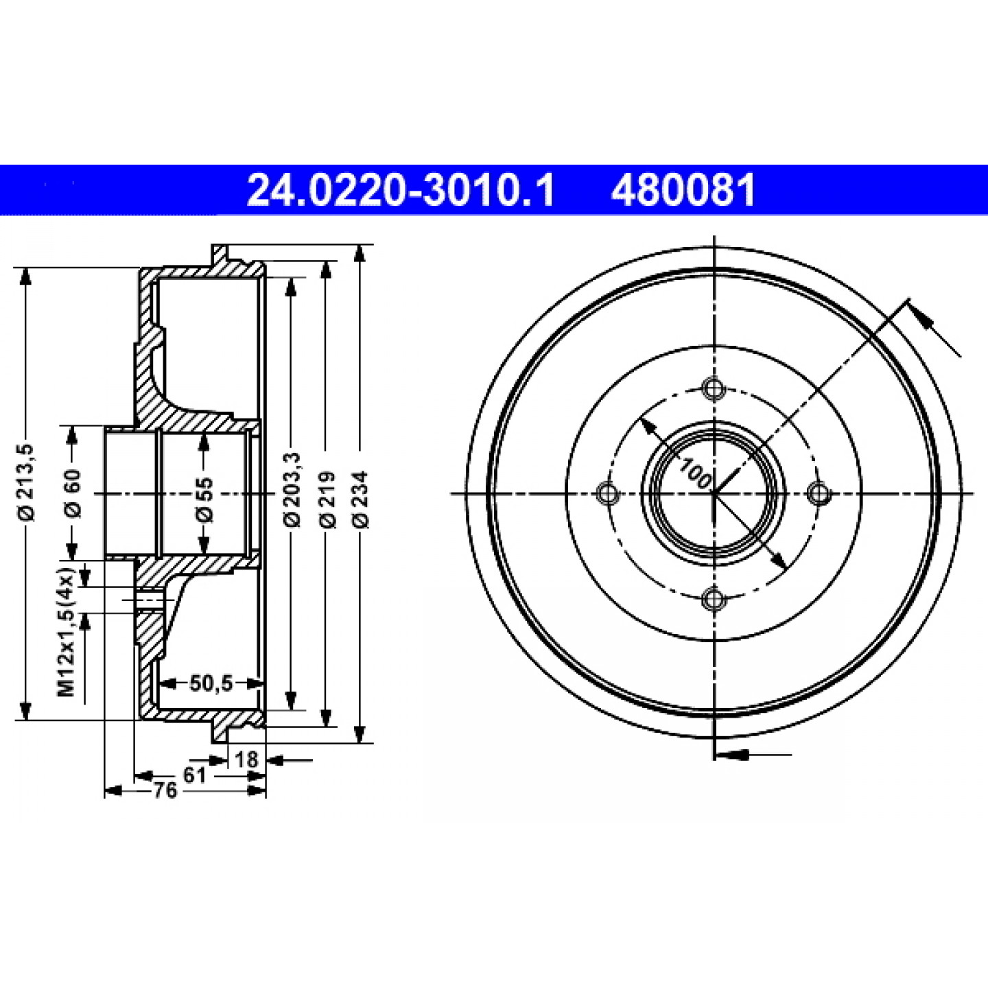 Bremstrommel ATE 24.0220-3010.1