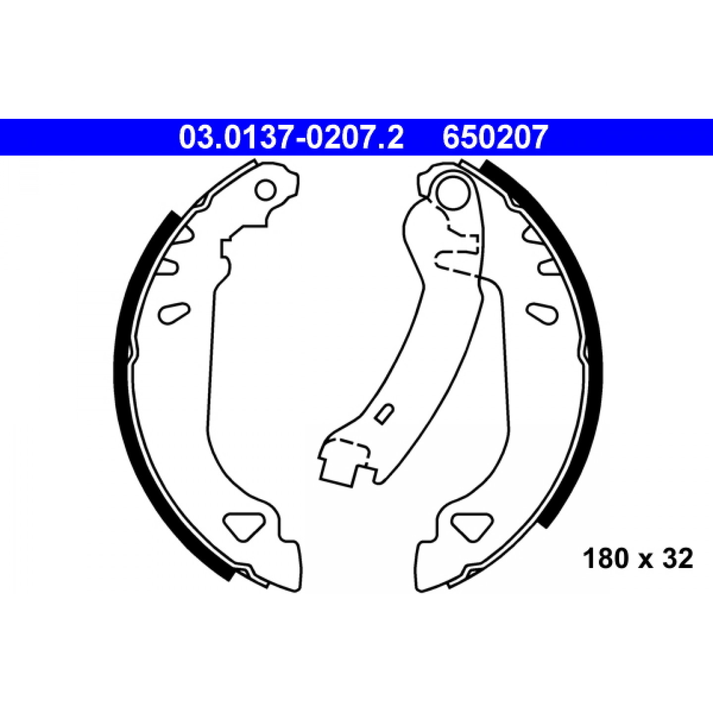 Bremsbackensatz ATE 03.0137-0207.2