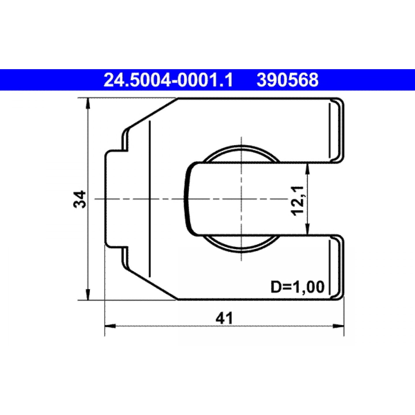 Halter, Bremsschlauch ATE 24.5004-0001.1