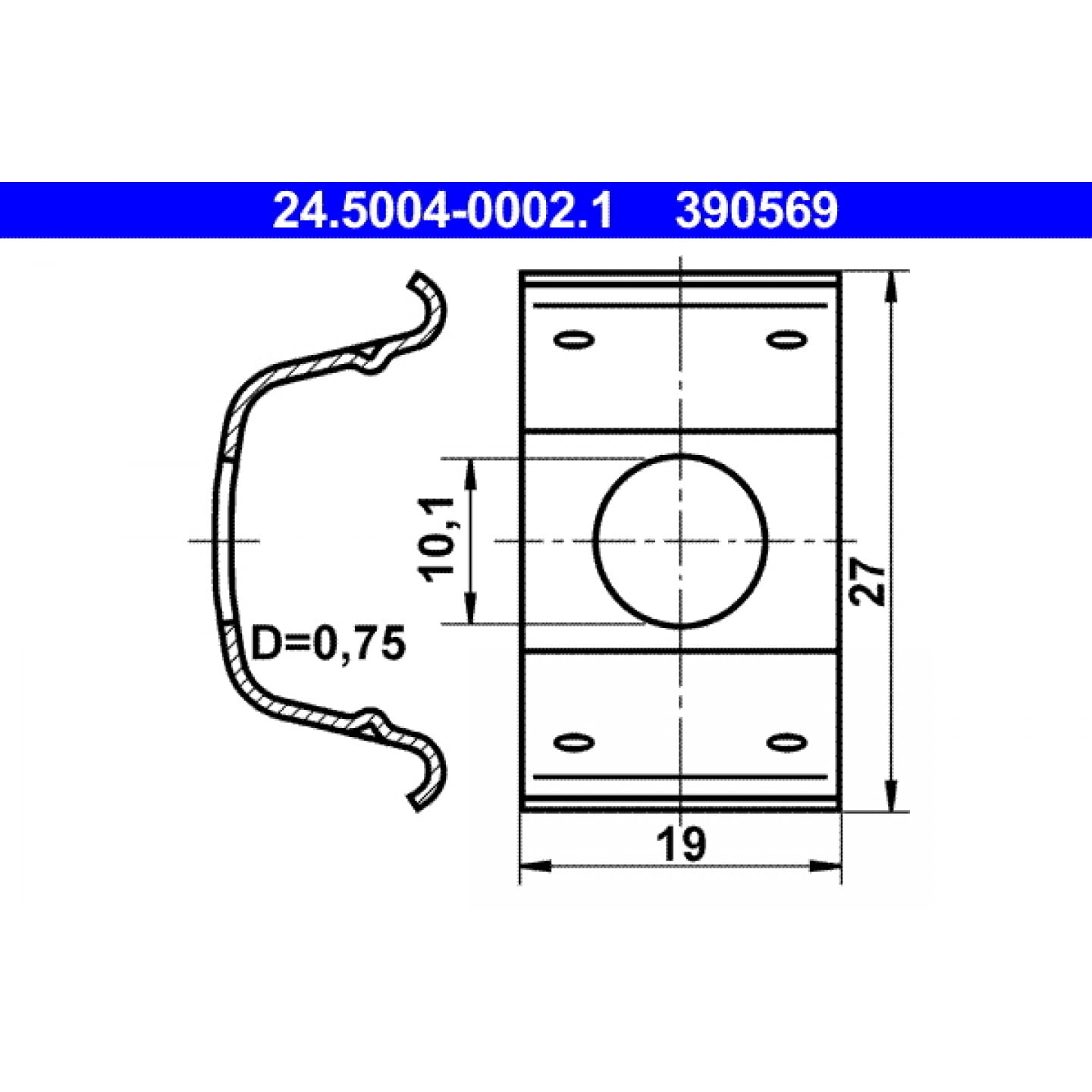Halter, Bremsschlauch ATE 24.5004-0002.1
