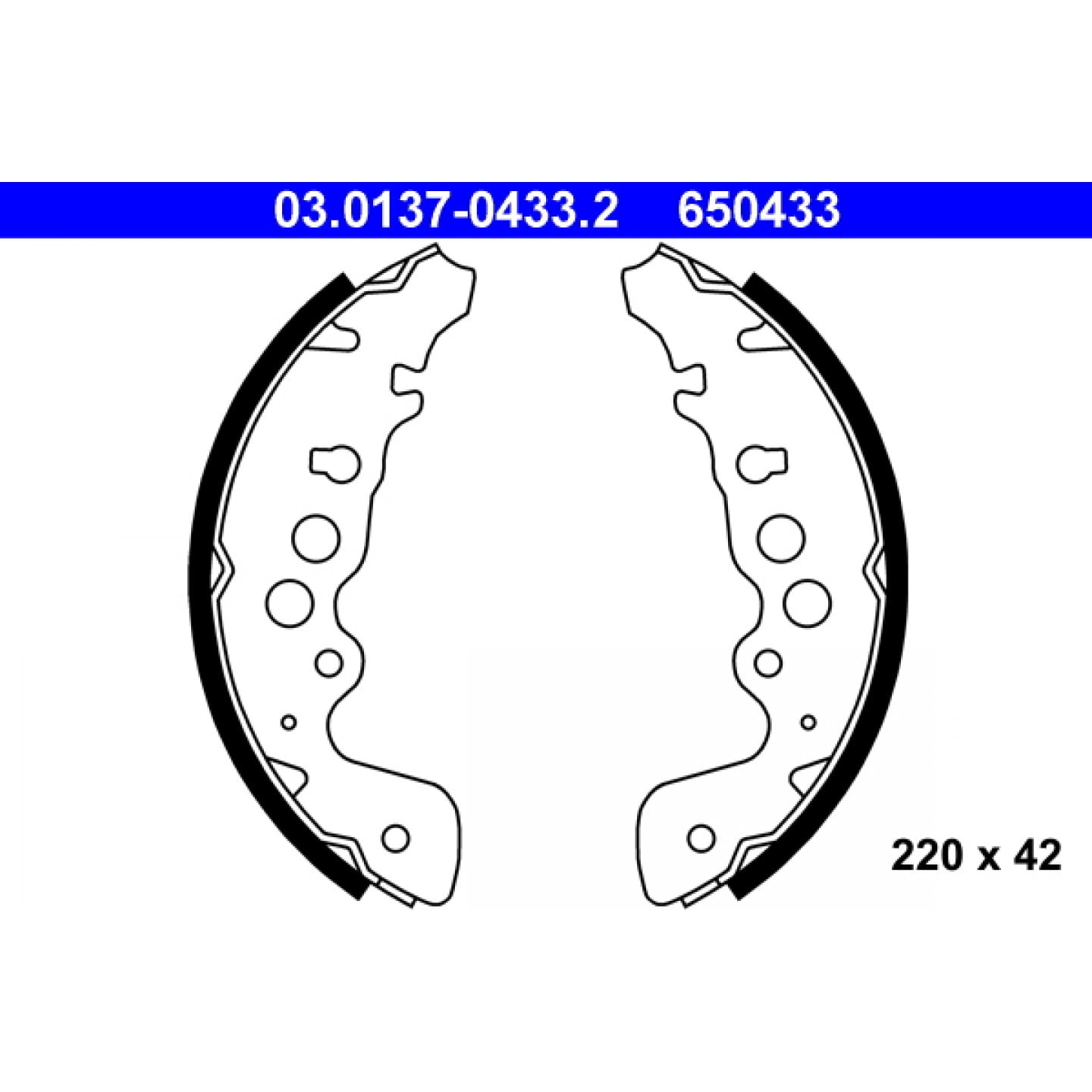 Bremsbackensatz ATE 03.0137-0433.2