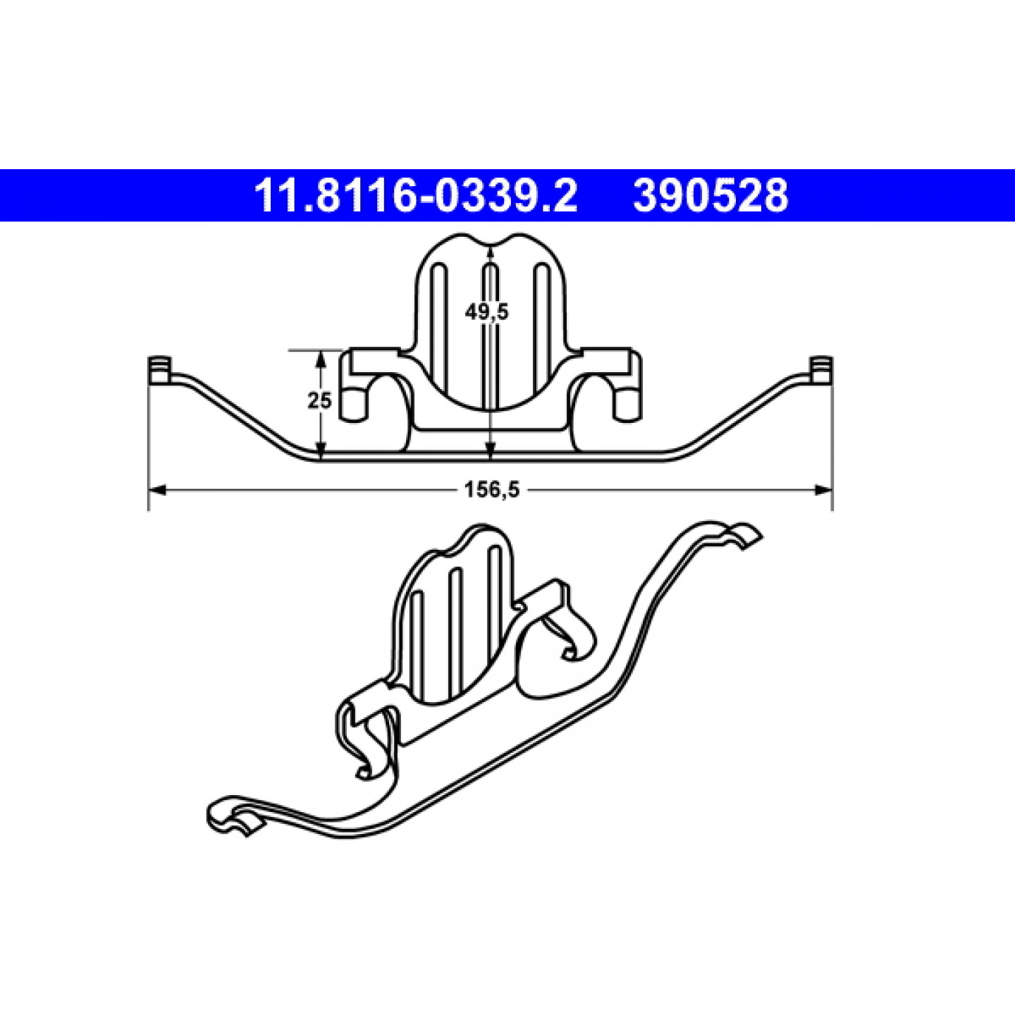 ATE Molla Per Pinza Freno 11.8116-0339.2 – Set Da 2 Pezzi, Sostituisce 34 11 6 776 526