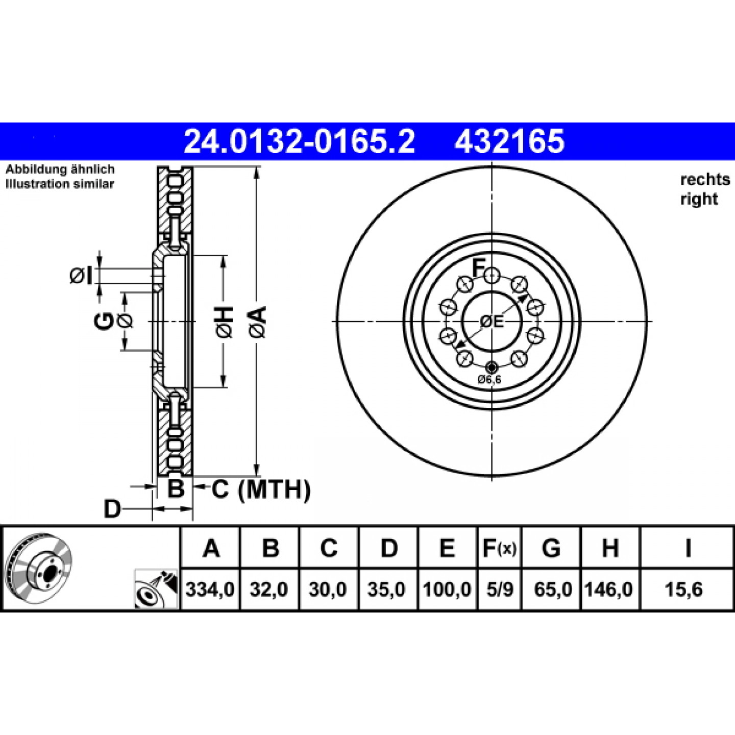 Bremsscheibe ATE 24.0132-0165.2