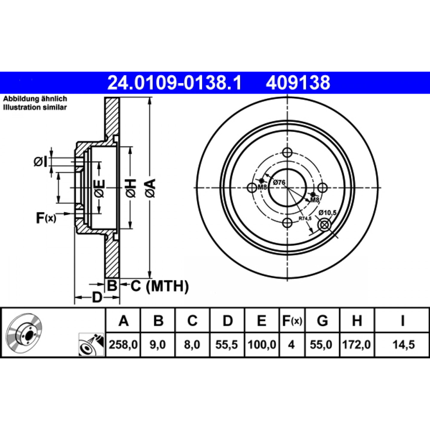 Discofreno ATE 24.0109-0138.1