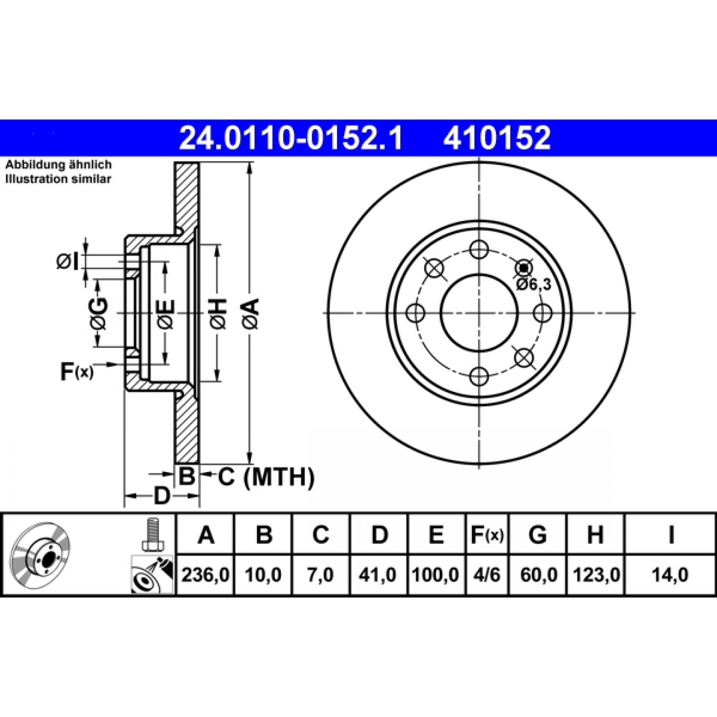 Bremsscheibe ATE 24.0110-0152.1