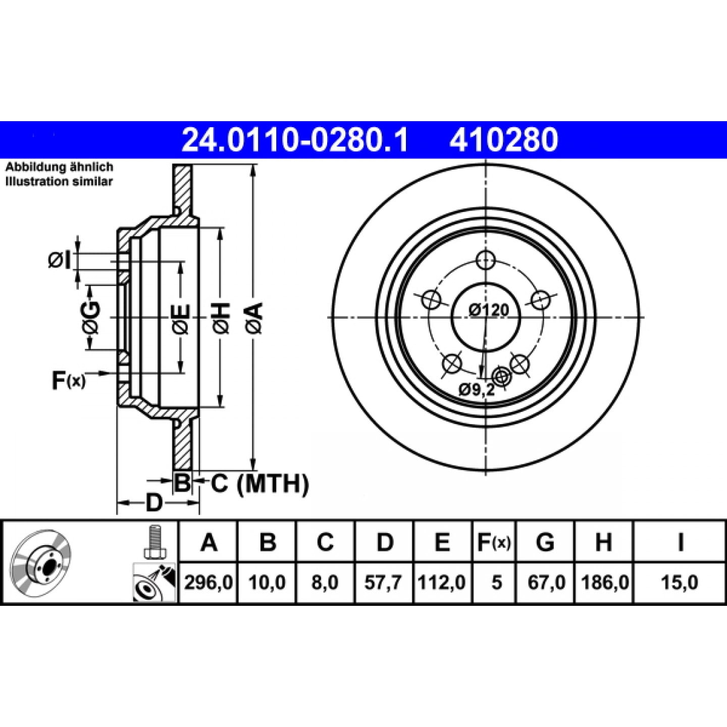 Bremsscheibe ATE 24.0110-0280.1