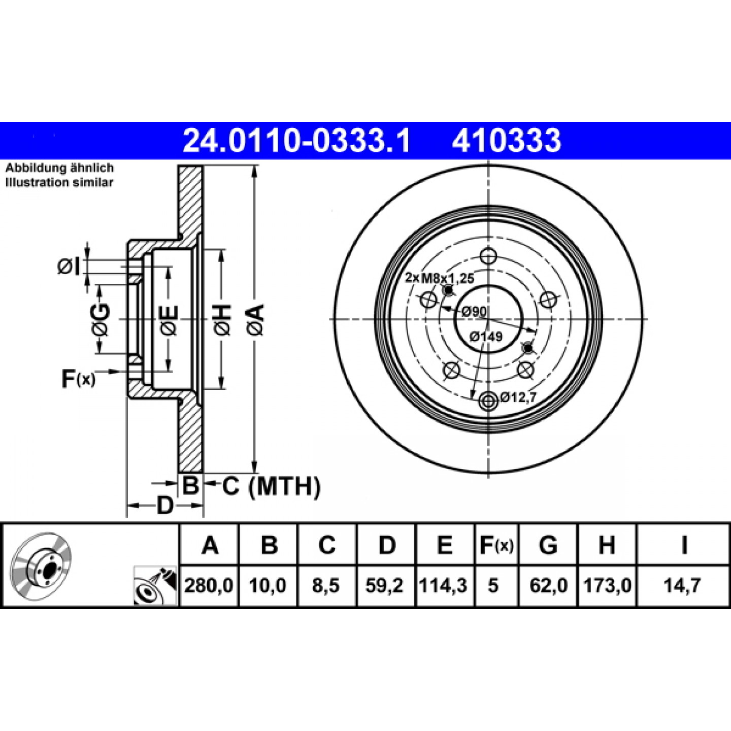 Discofreno ATE 24.0110-0333.1