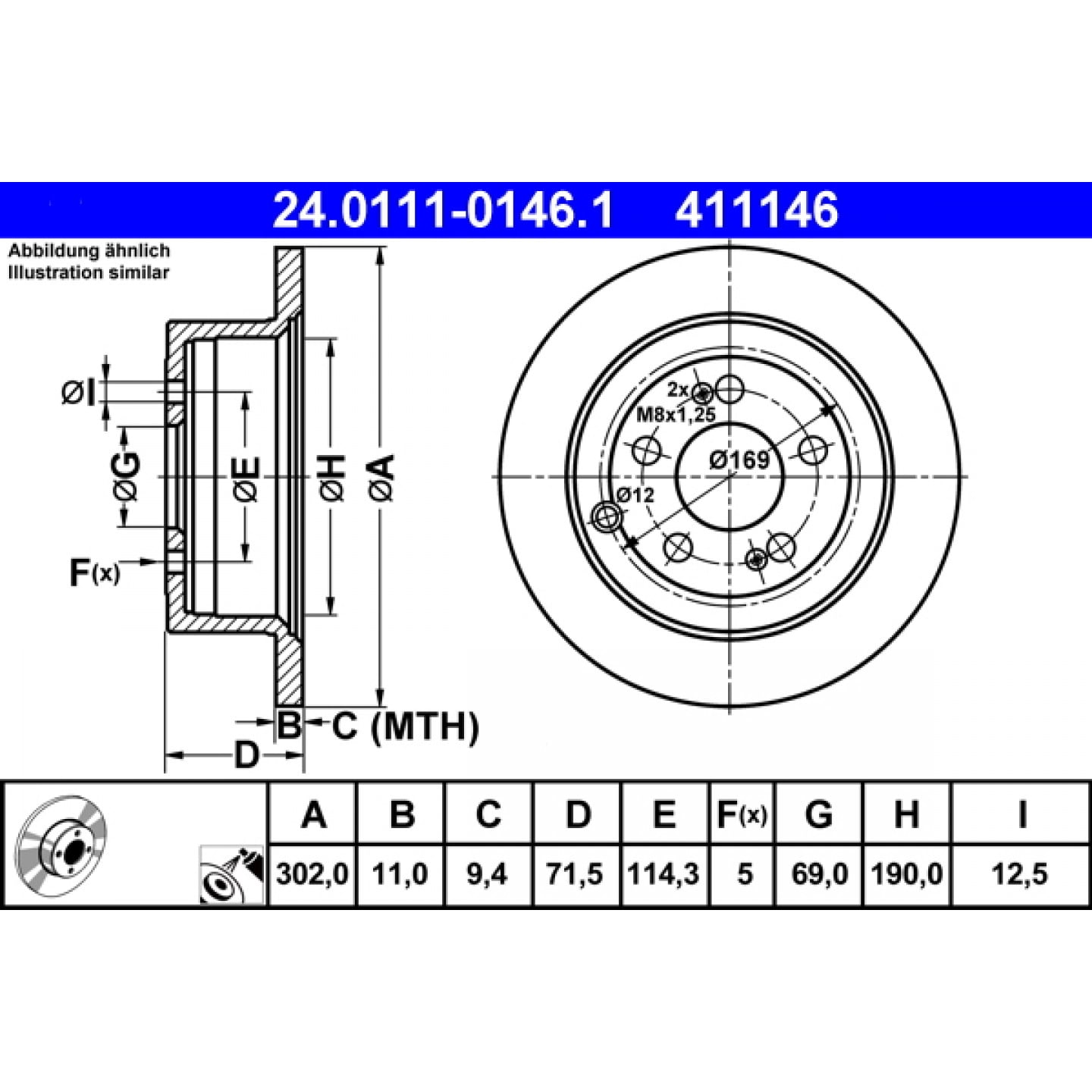 Bremsscheibe ATE 24.0111-0146.1