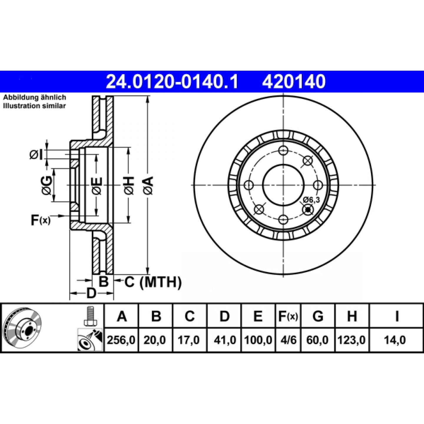 Bremsscheibe ATE 24.0120-0140.1