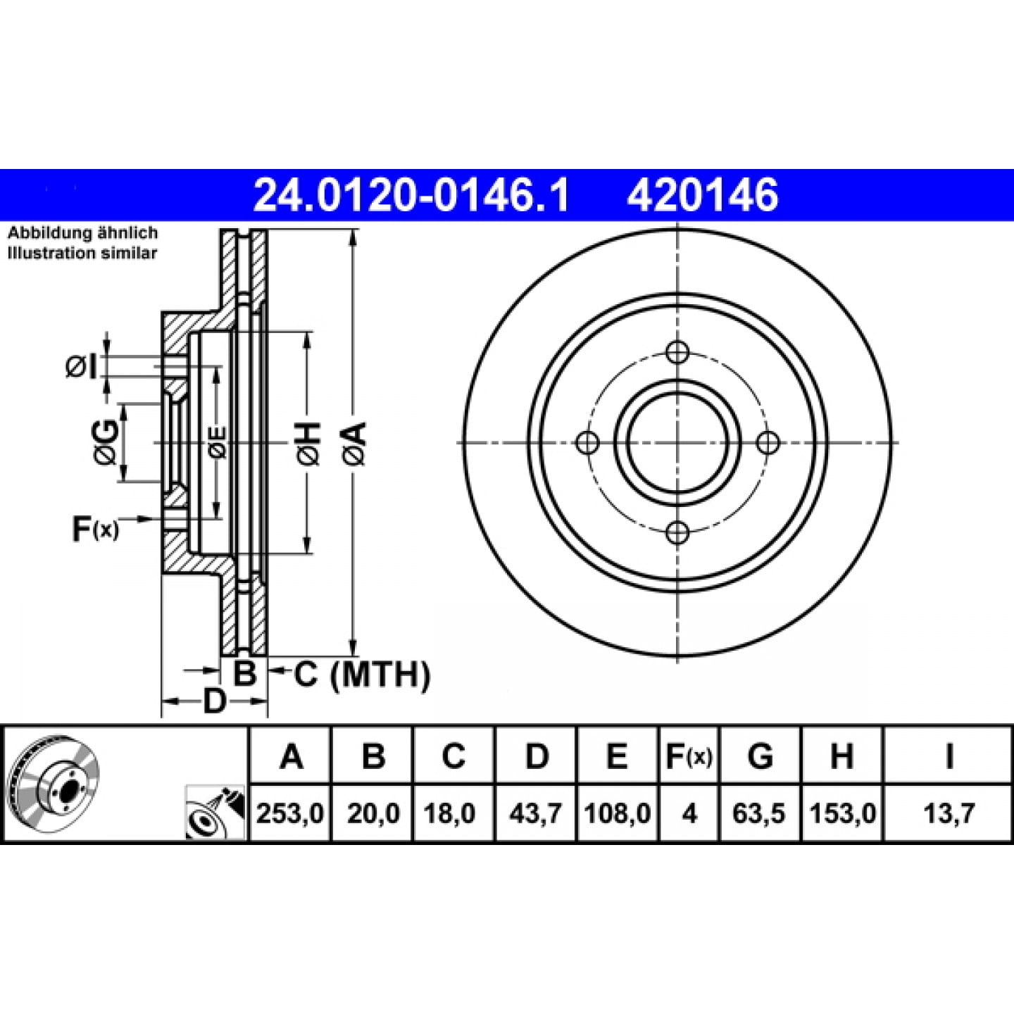 Bremsscheibe ATE 24.0120-0146.1