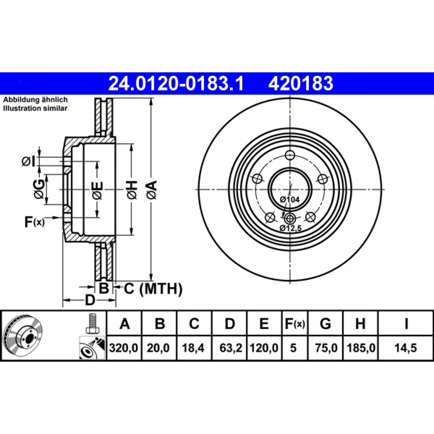 Discofreno ATE 24.0120-0183.1