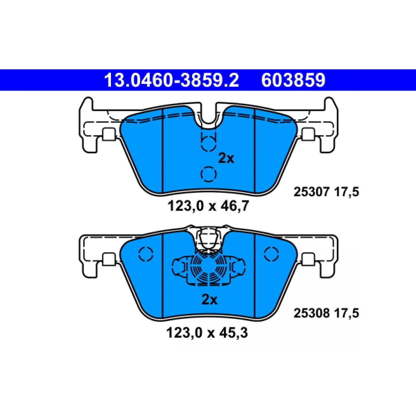 ATE 13.0460-3949.2 Kit Pastiglie Freno a Disco Frontale per Fiat Cinquecento