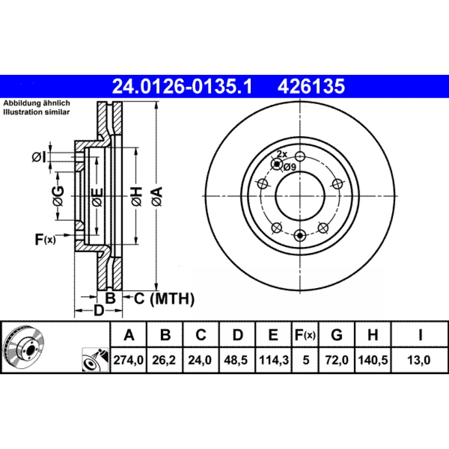 Discofreno ATE 24.0126-0135.1
