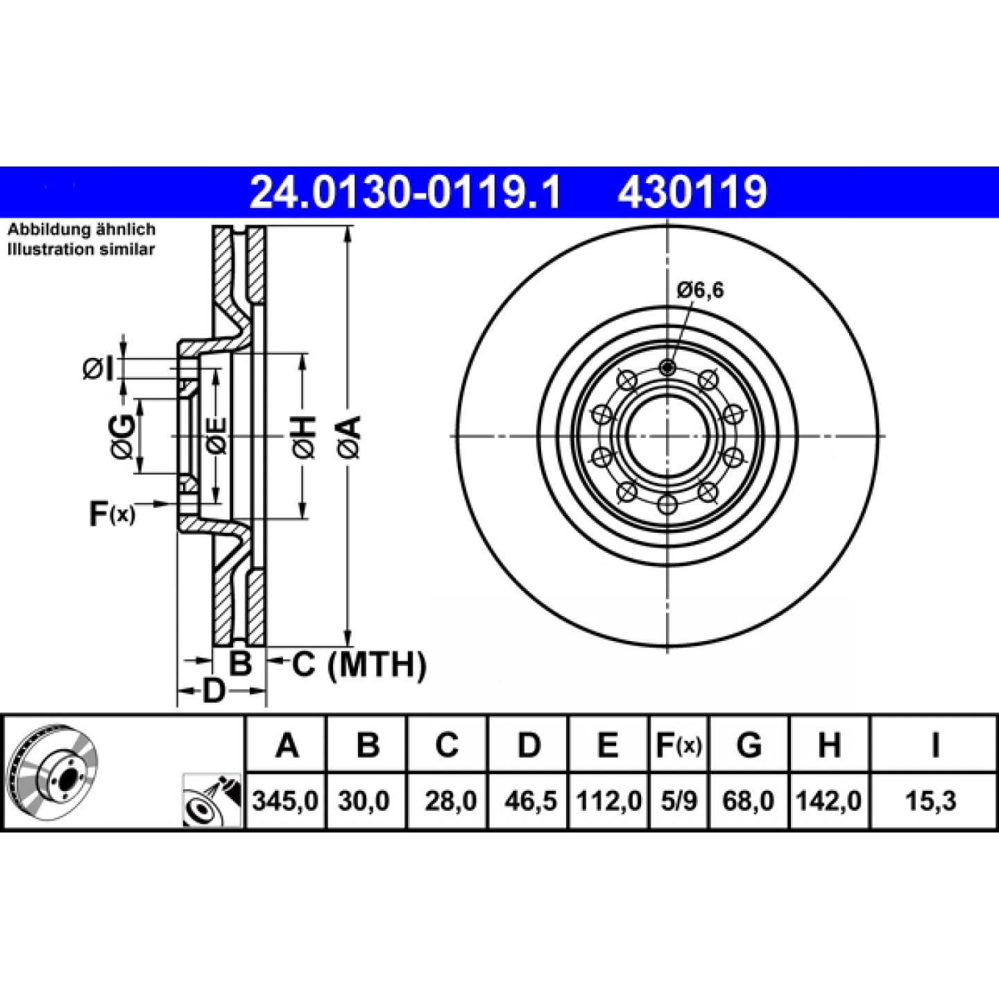 Discofreno ATE 24.0130-0119.1