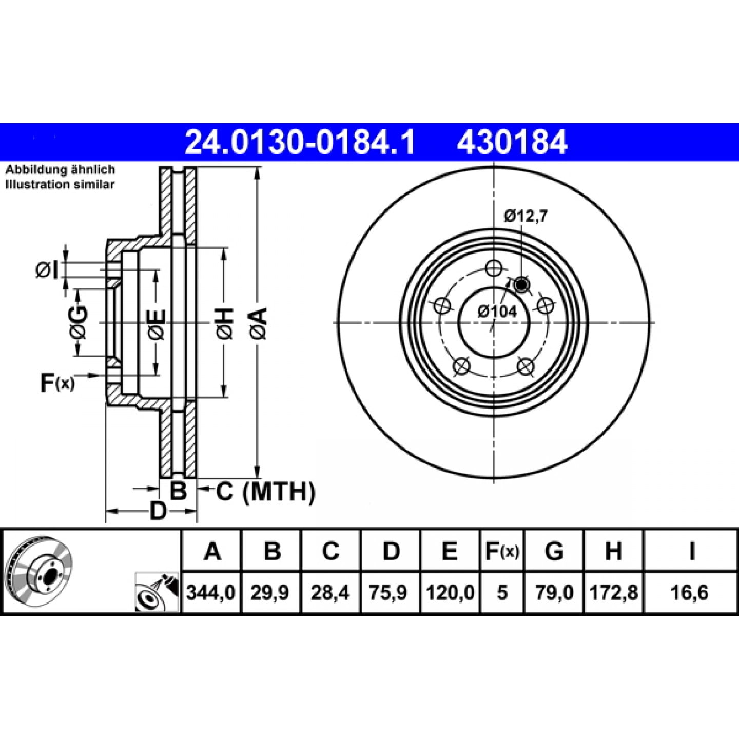Discofreno ATE 24.0130-0184.1