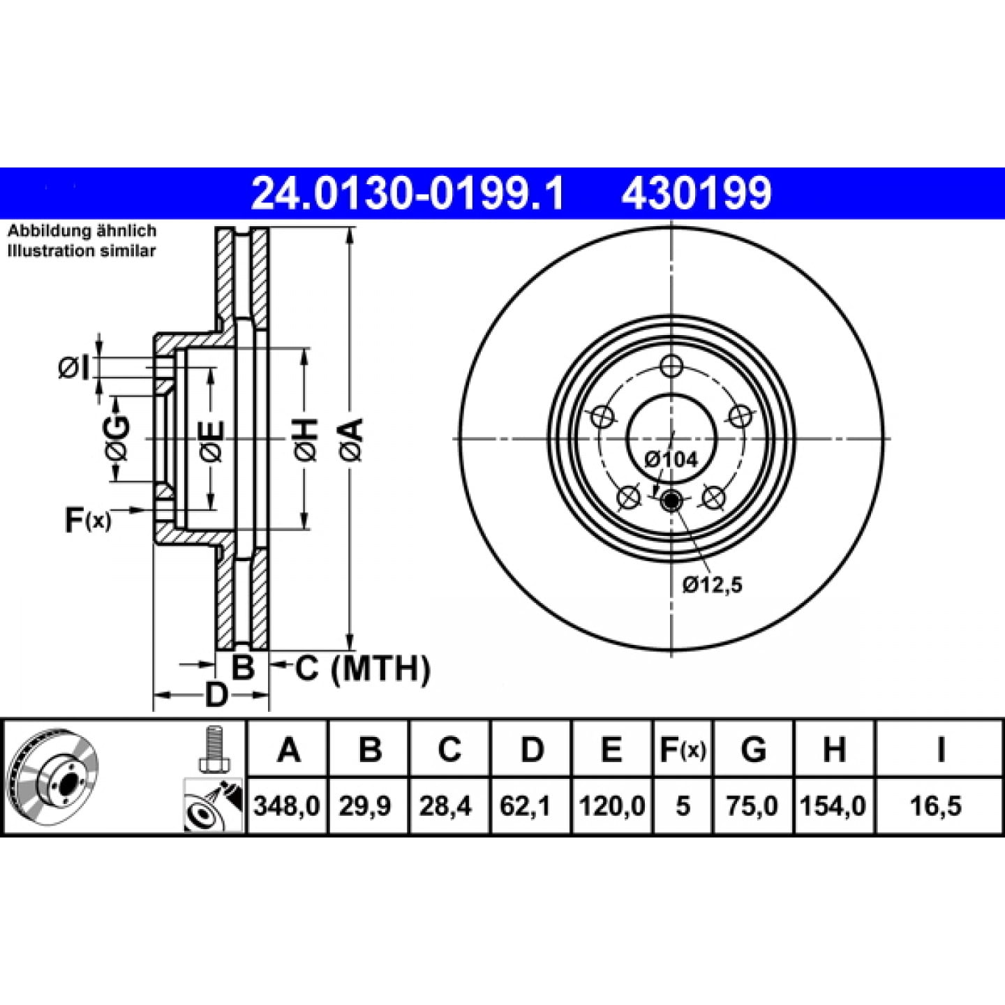 Bremsscheibe ATE 24.0130-0199.1
