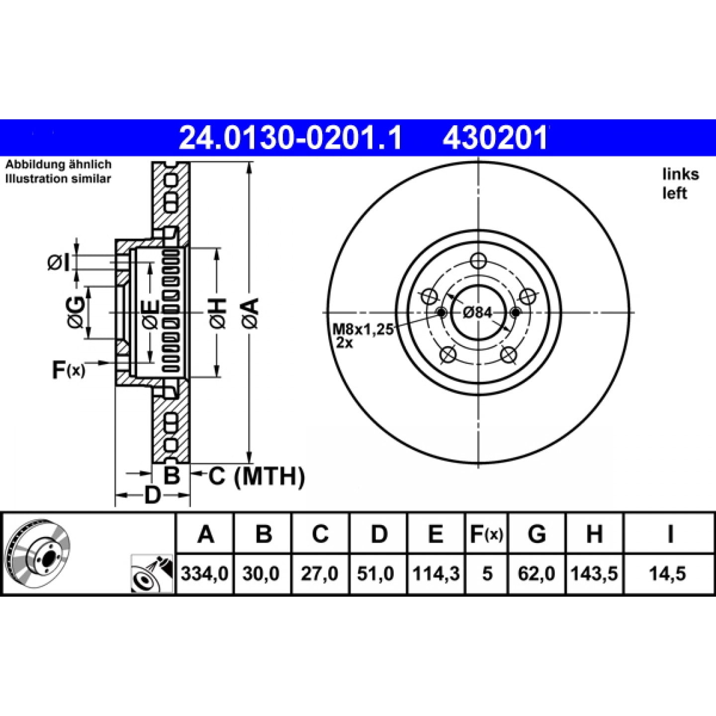 Bremsscheibe ATE 24.0130-0201.1