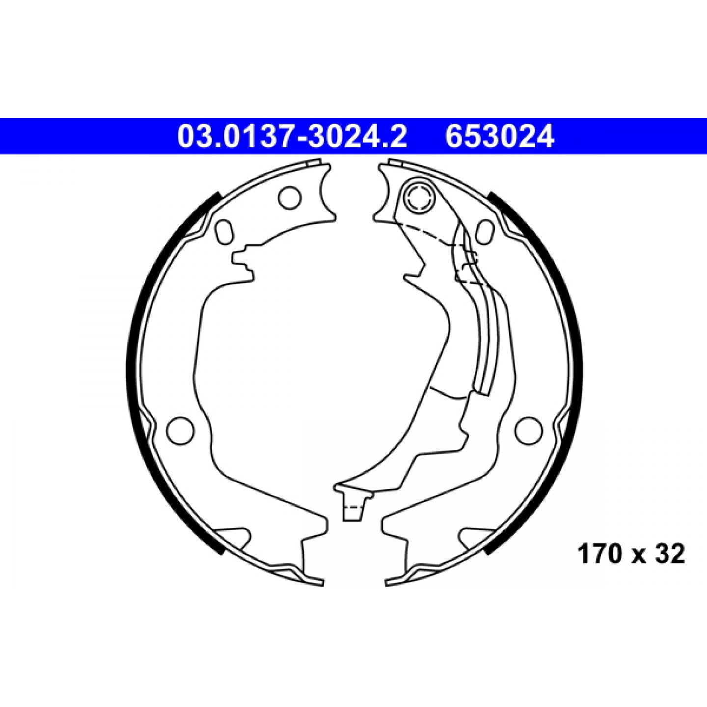 Bremsebakkesæt, parkeringsbremse ATE 03.0137-3024.2