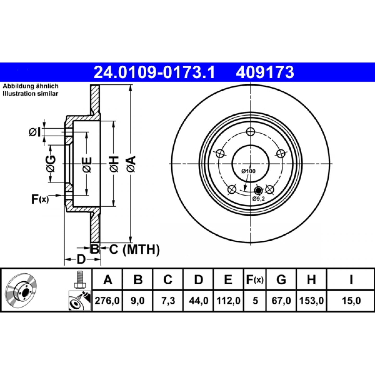 Discofreno ATE 24.0109-0173.1