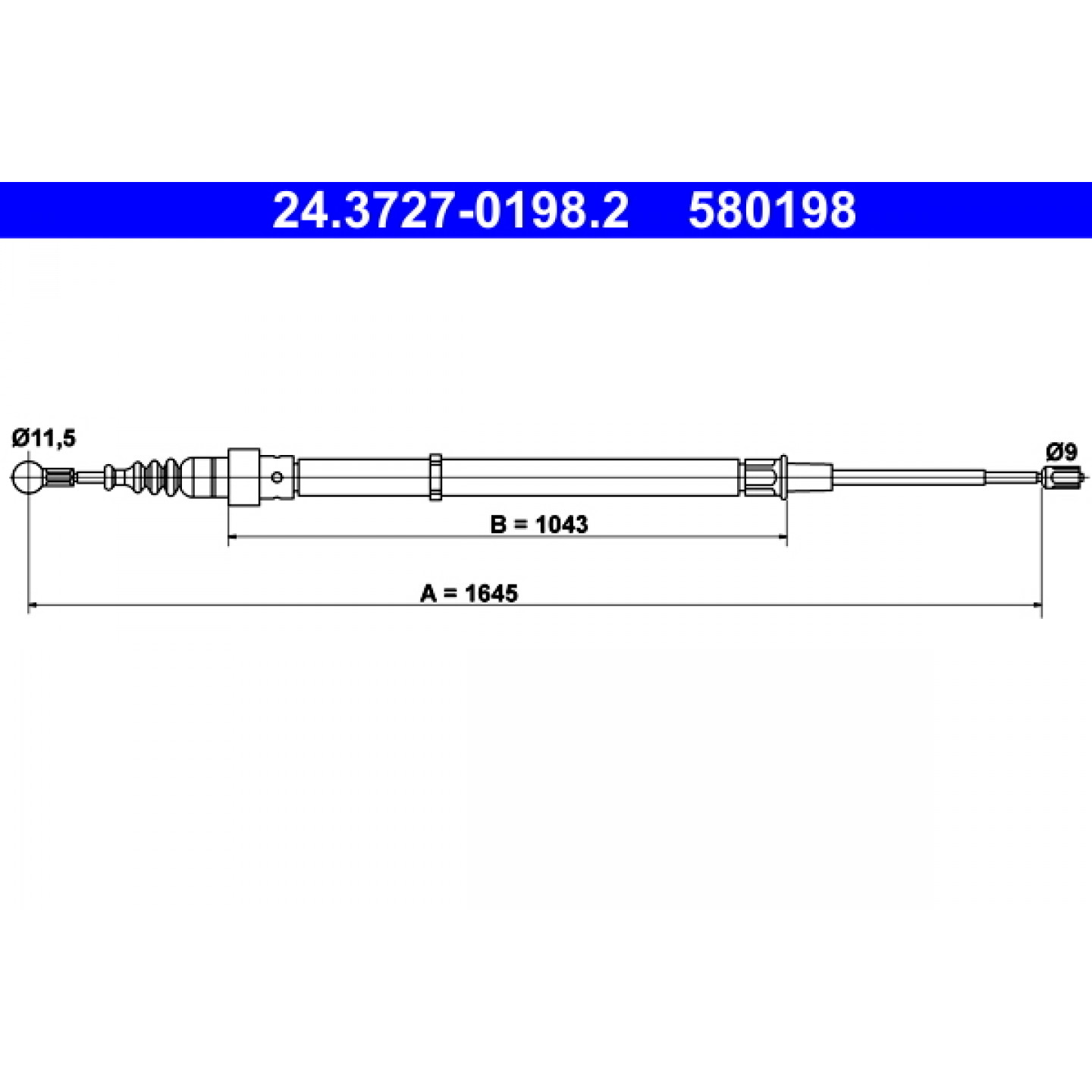 Kabel, Feststellbremse ATE 24.3727-0198.2