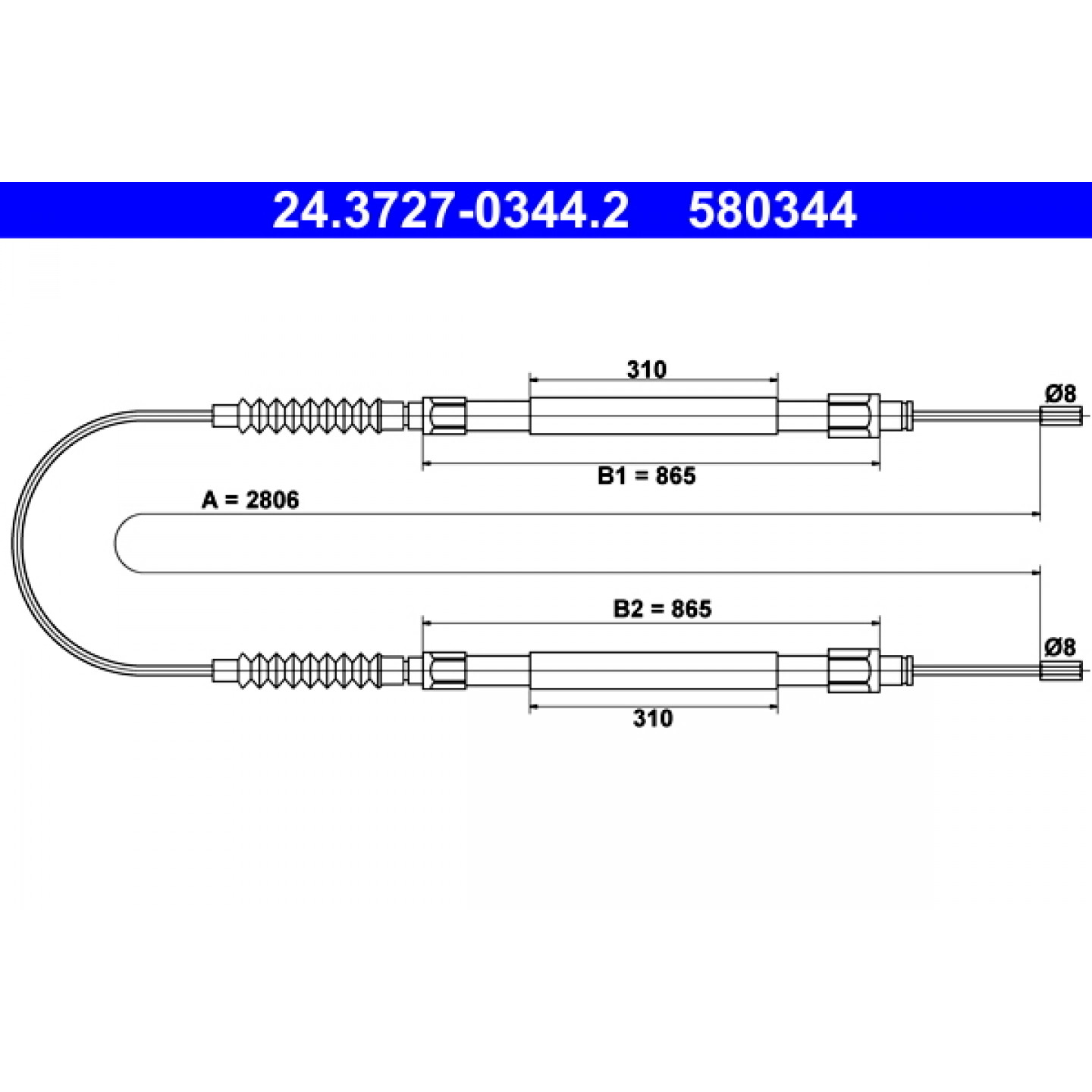 Kabel, Feststellbremse ATE 24.3727-0344.2