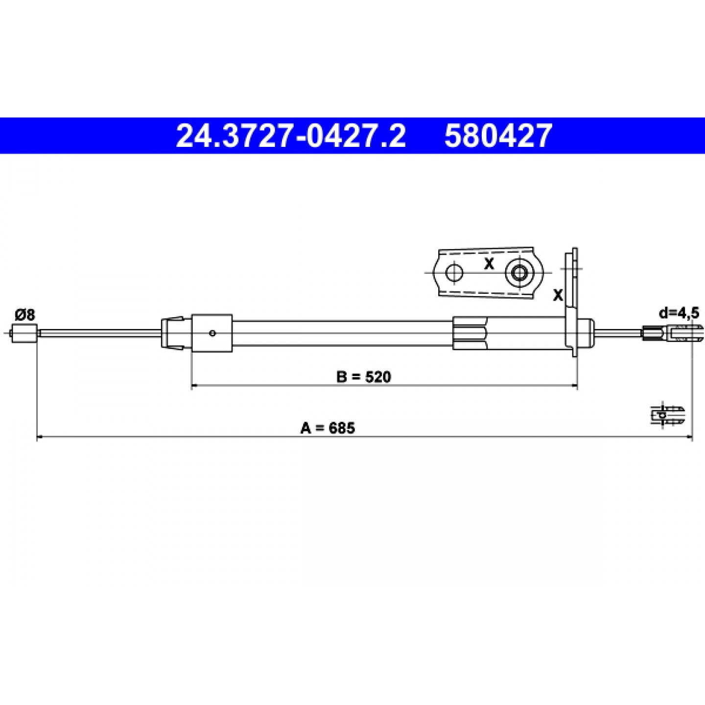 Kabel, Feststellbremse ATE 24.3727-0427.2